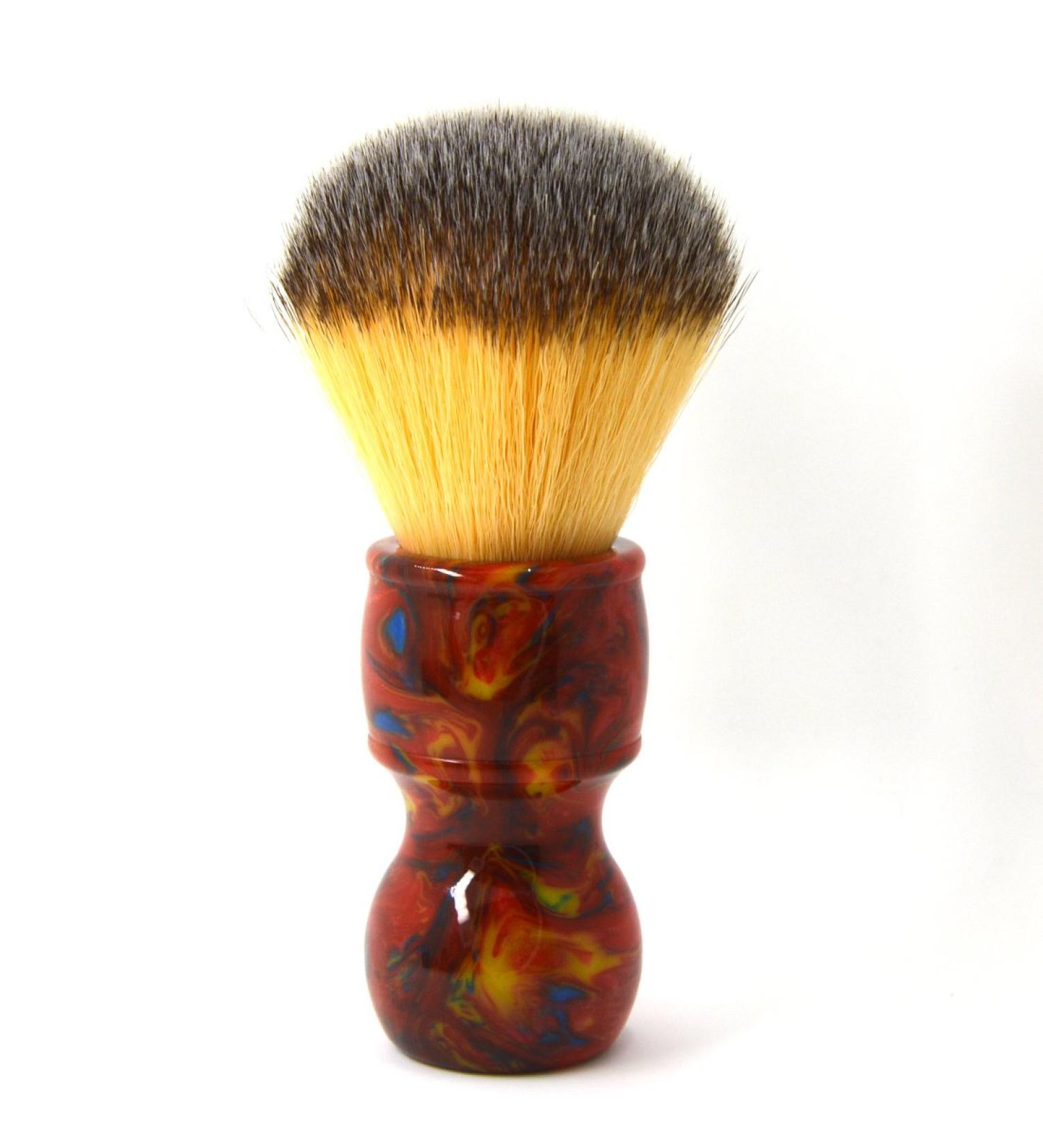 CSB Red Resin Handle Synthetic Fibre Shaving Brush - Vegan Beard Shaving Tool for Smooth Shaves - Buy Online on GoSupps.com