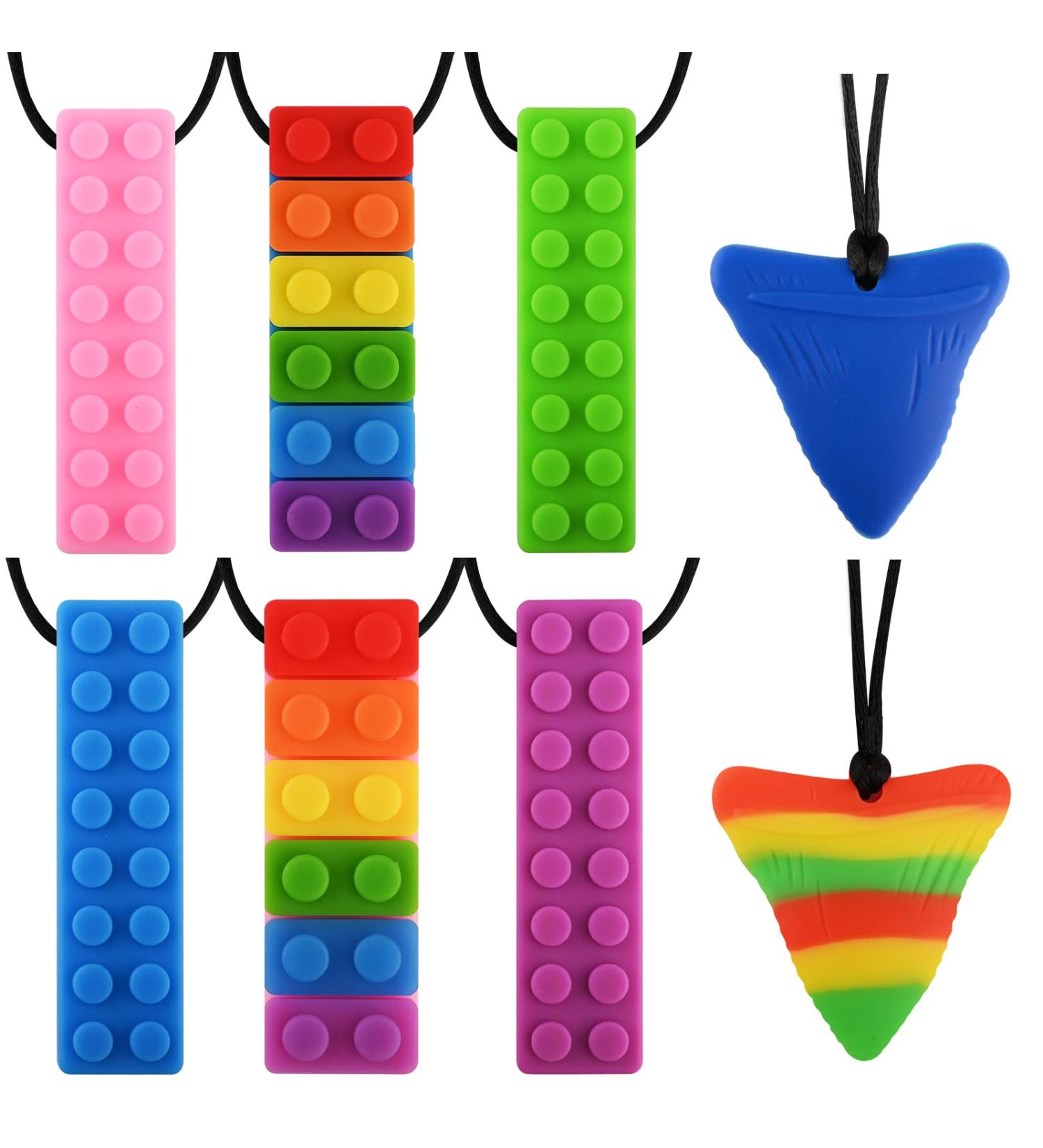 Silicon Block Bei ring Set | 8 Pieces Sensory Silicone Teething Rings for Kids | Safe for Boys & Girls with ADHD & Autism - Buy Online on GoSupps.com