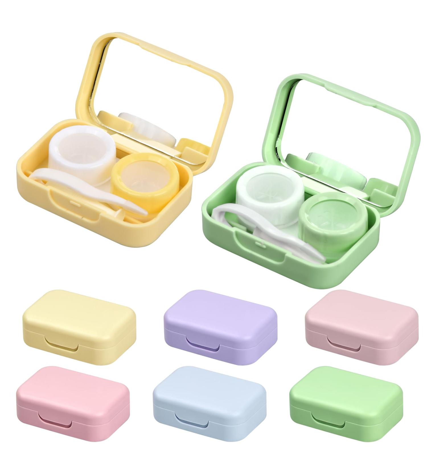 Naapesi 6-Piece Colorful Contact Lens Container Set - Portable Storage for Soft/Hard Lenses with Tweezers | Ideal for Home & Travel - Buy Online on GoSupps.com