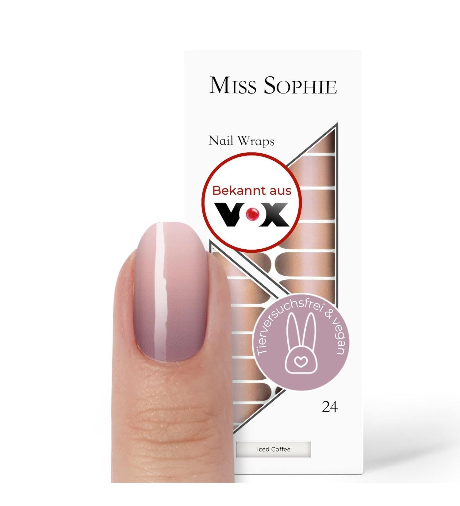Miss Sophie Nagel Iced Coffee Nail Wraps - Nude Tone 24 Ultra-Thin Self-Adhesive Foils - Long-Lasting Manicure - Buy Online on GoSupps.com