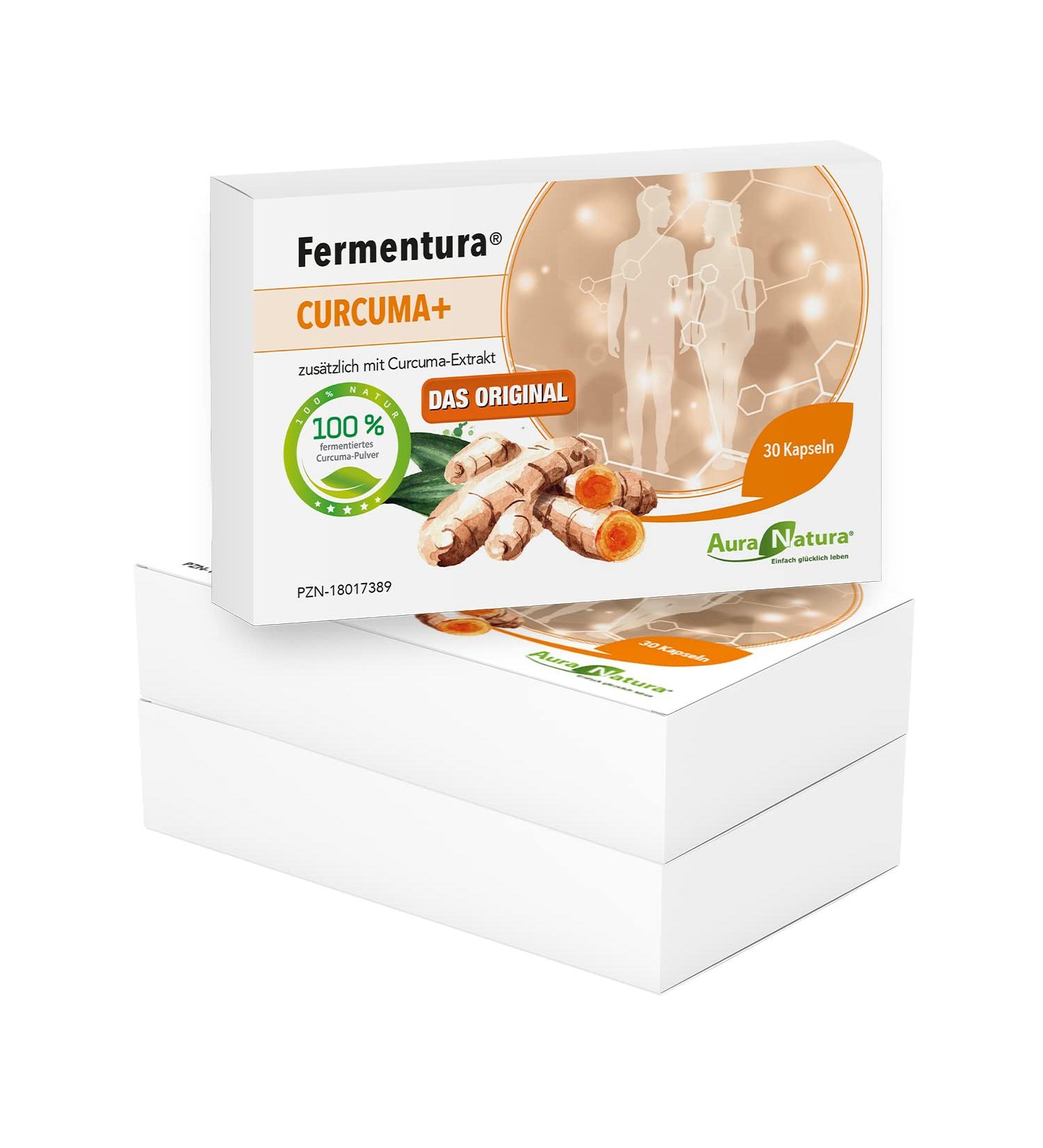 Aura Natura Fermentura Curcuma Plus - Vegan Curcumin Capsules | 3 Pack of 90 - No Additives Naturally Fermented Supplement - Buy Online on GoSupps.com