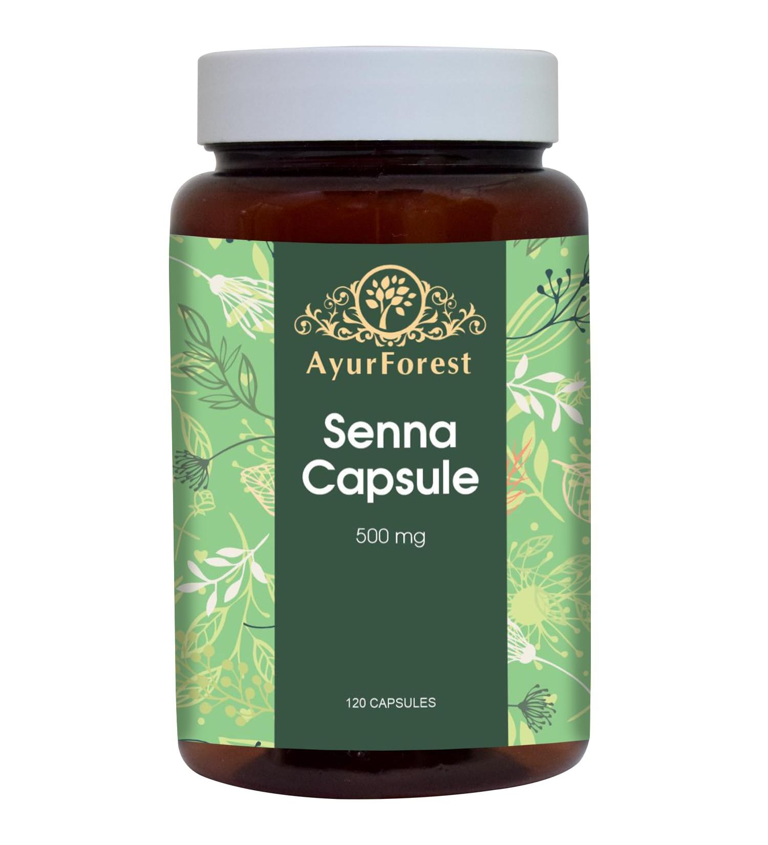 AyurForest Senna Supplement Capsules | 120 Count (500 mg) - Buy Online on GoSupps.com