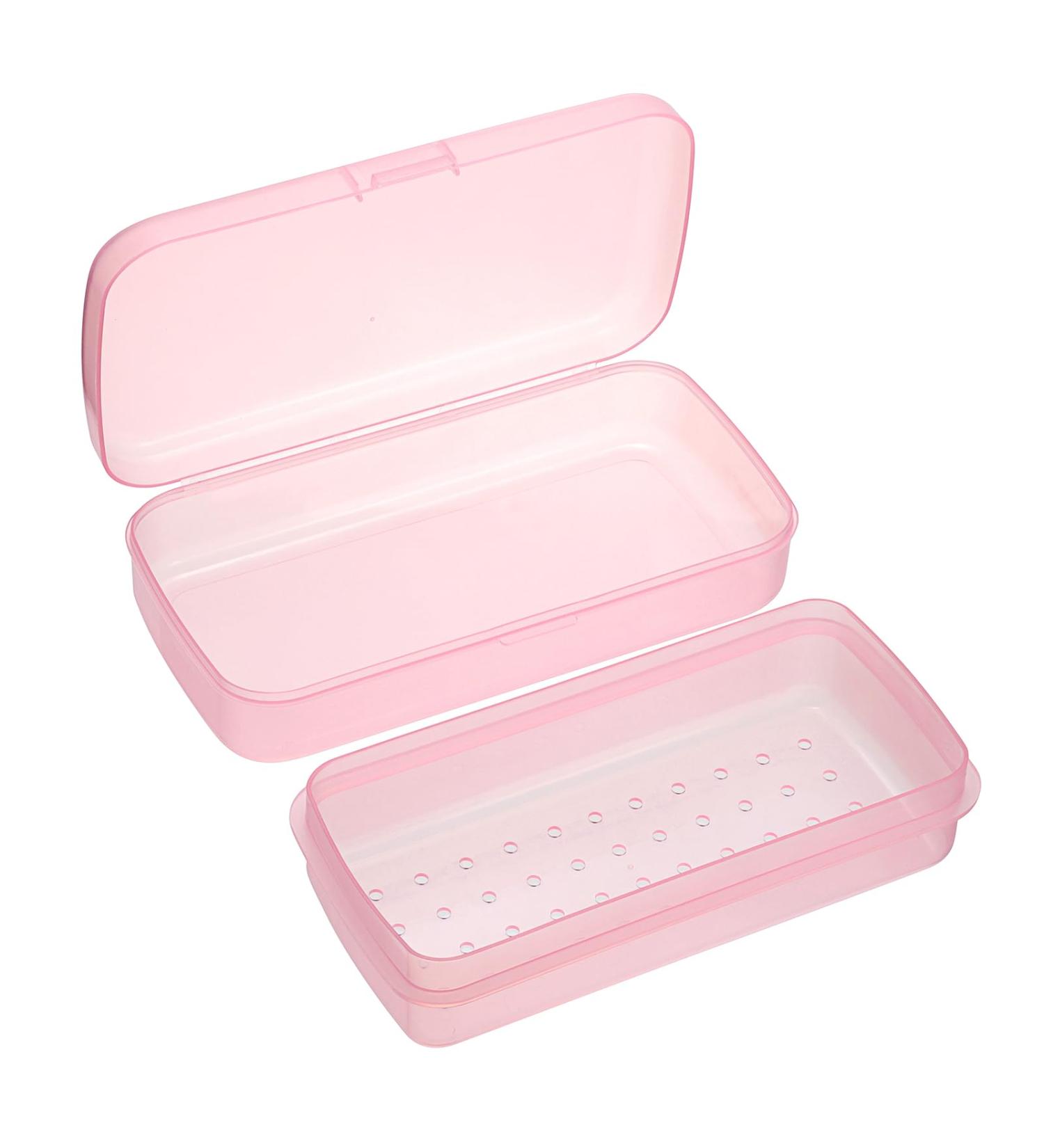 JUXYES Plastic Sterilizing Tray for Nail Art - Portable Sterilizer Organizer Transparent Storage Box for Tools & Accessories (Pink) - Shop Internationally - Buy Online on GoSupps.com