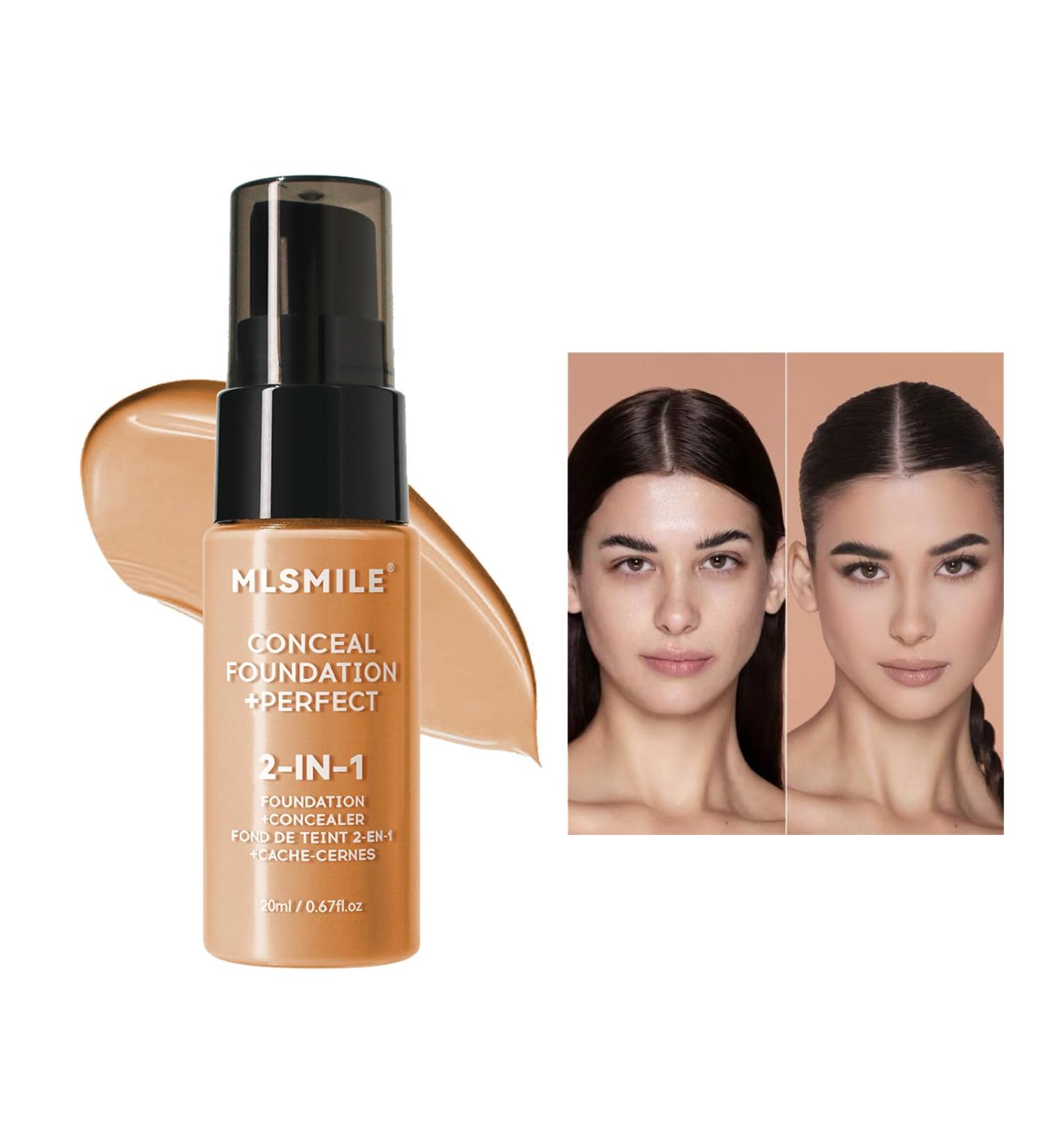 Flawless Matte Liquid Foundation Oil Control Concealer BB Cream Long Lasting Natural Foundation for Women Color Correction (20ml) (01 One Size) - Buy Online on GoSupps.com