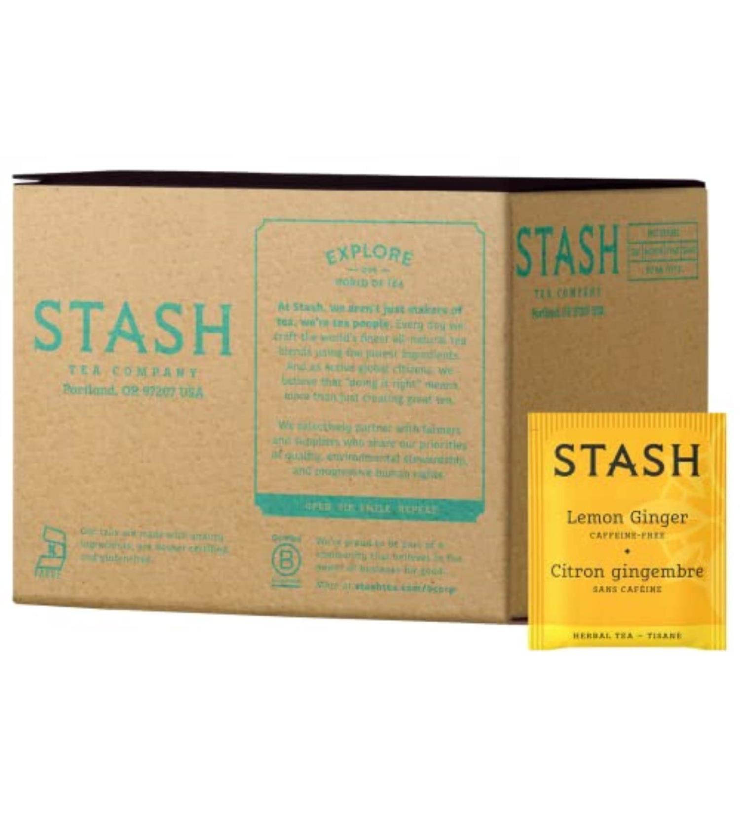 Stash Tea Lemon Ginger Herbal Tea - 100 Tea Bags, Pack of 1 - Buy Online on GoSupps.com