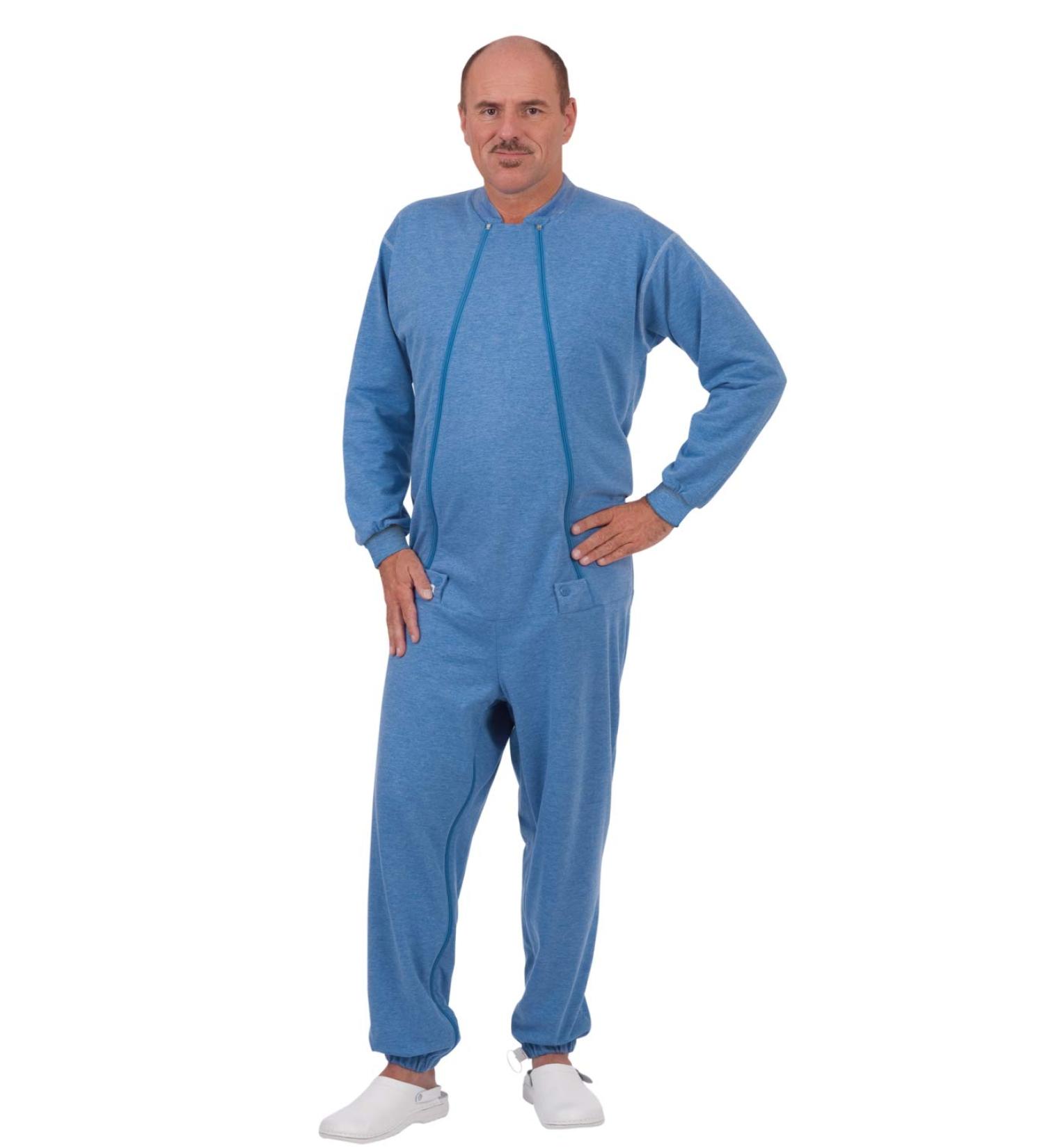 The nursing experts care overall/functional vertical at PEG - DK - Stoma with front zipes and leg zipper size.XL/color jeans