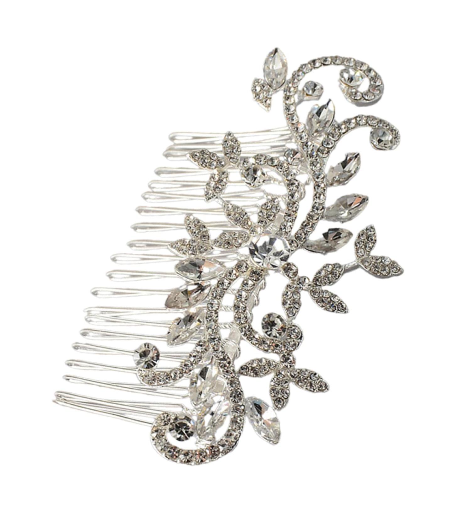 Ipetboom Bride Accessories Wedding Hair Accessories for Brides Hair Combs for Women Decorative Hair Side Combs Comb Headband Gold Decor White Rhinestone Hair Zinc Alloy Miss Prom - Buy Online on GoSupps.com