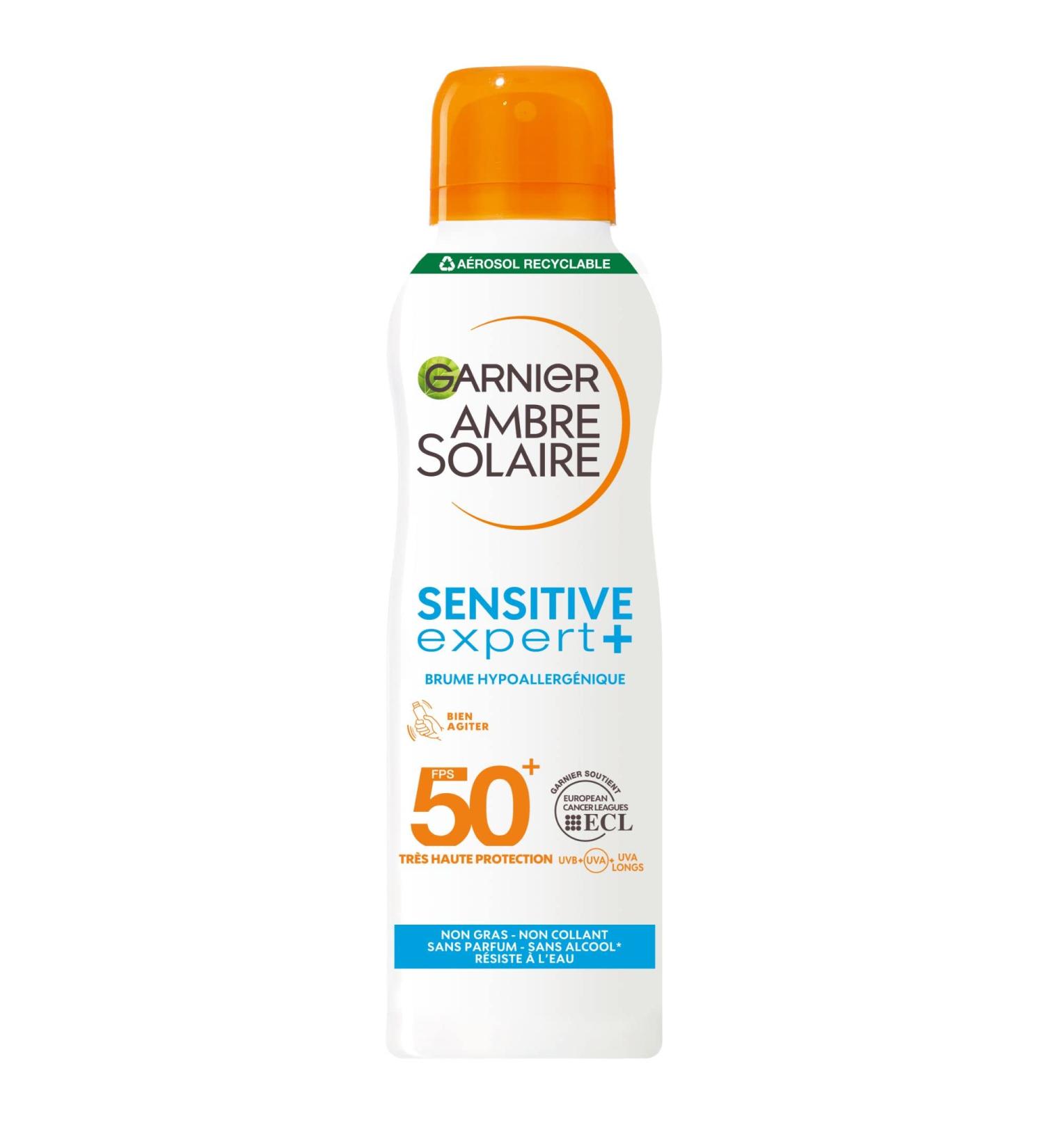 Garnier Ambre Solaire Sensitive Expert + Adult Protective Mist - Very High Protection Hypoallergenic SPF 50+ - Buy Online on GoSupps.com