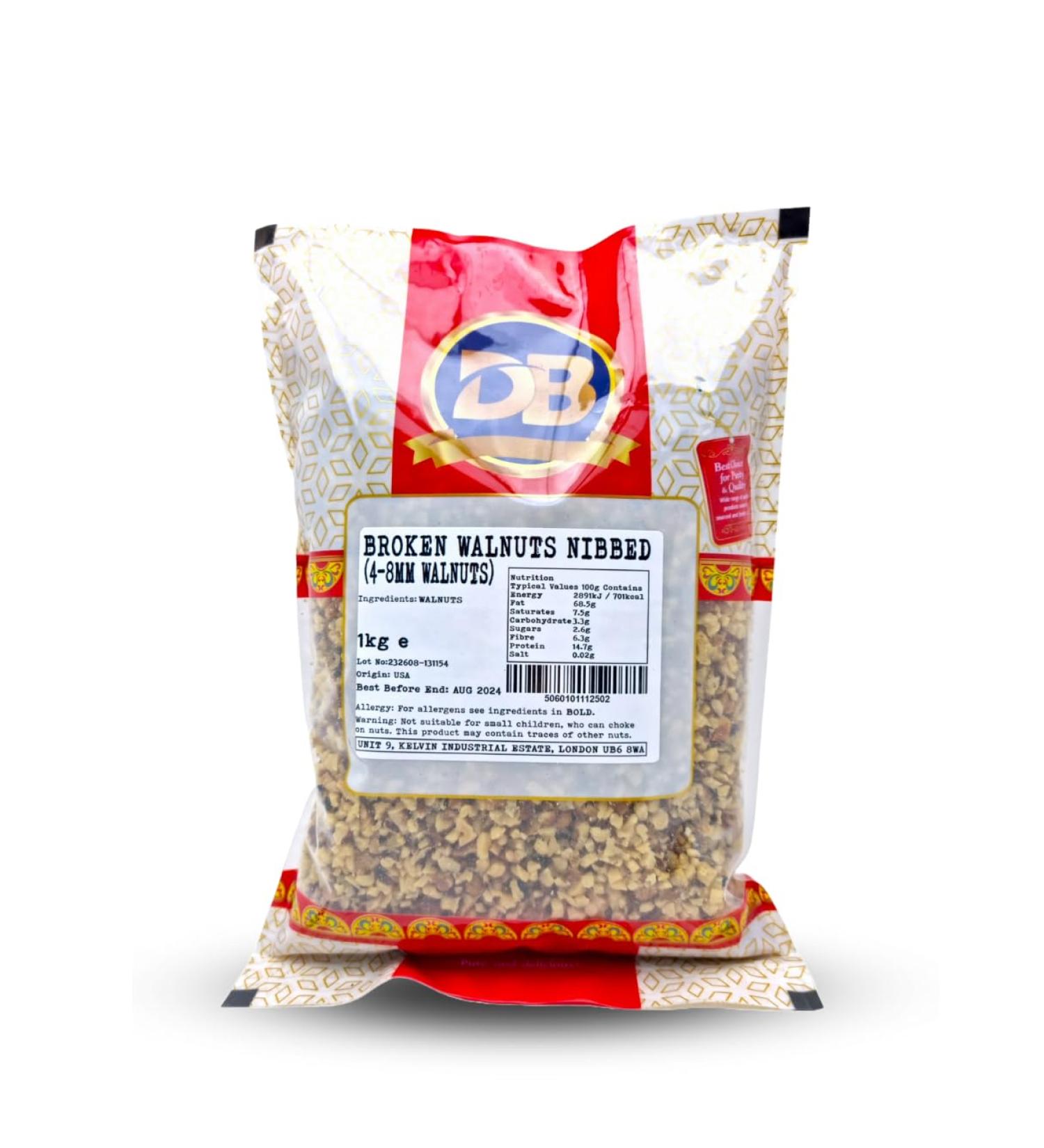 Chopped Walnuts Raw 1kg (4-8mm) - Walnuts nibbed 1kg | Walnut Nibbed Vegan Snacks | Healthy Sugar Free Gluten Free Snacks I Walnuts small pieces I Walnuts For baking - Buy Online on GoSupps.com