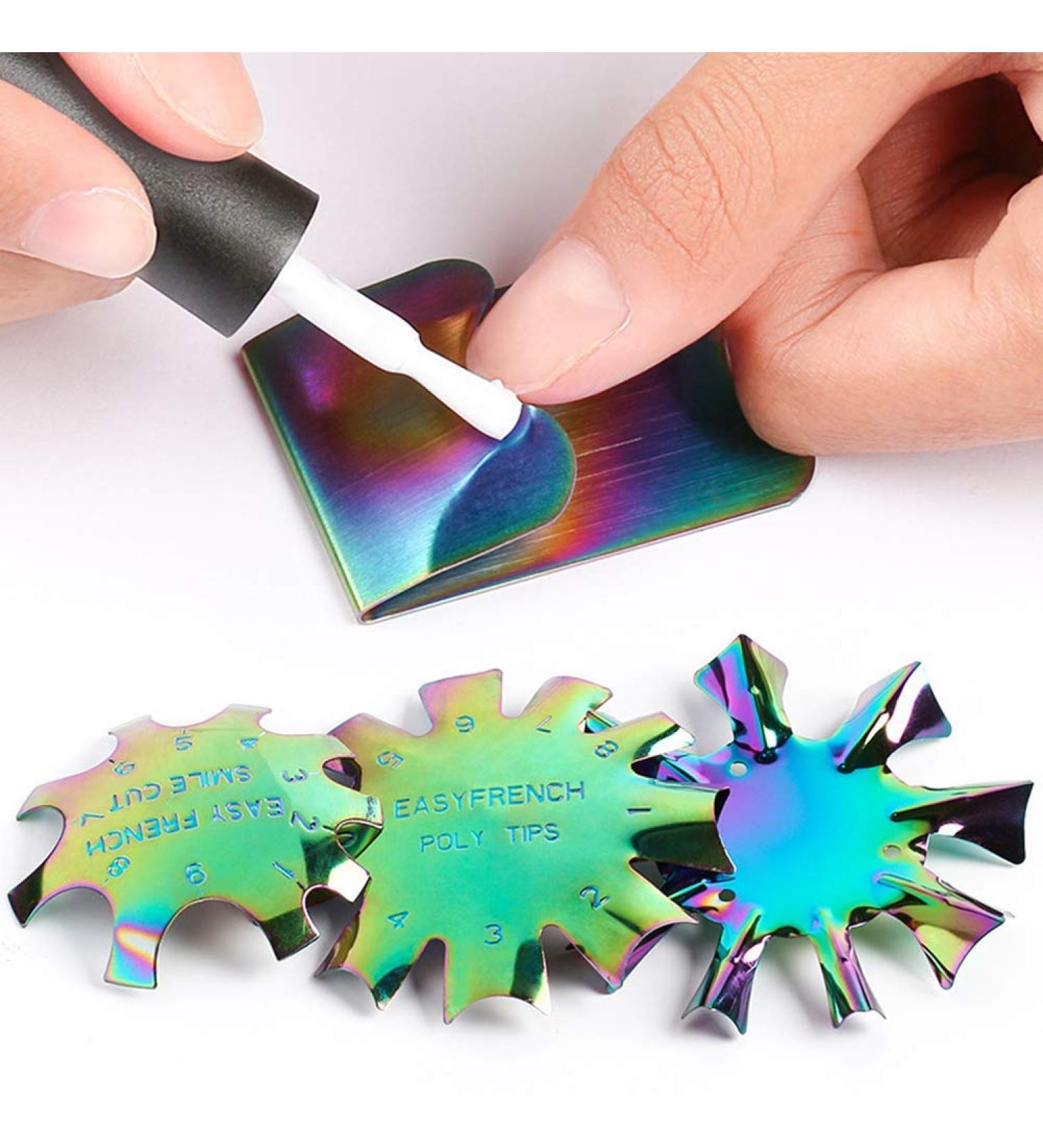 Uposao 4 Pieces Manicure Rim Trimmer - French Smile Line Tool & Nail Art Stencil Cutter for Acrylic & UV Gel - Perfect for Salons & Nail Artists - Buy Online on GoSupps.com