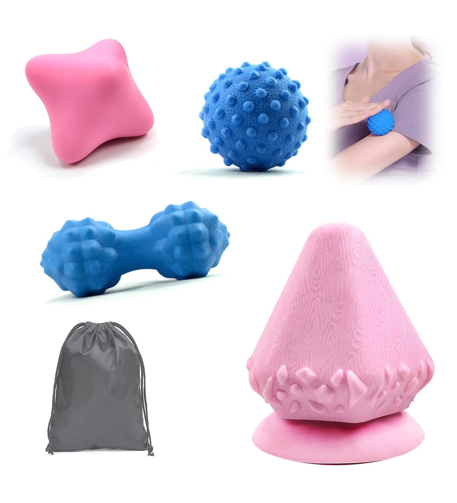 Triggerpunkt Trigger - 4-Piece Pain-Free Acupressure Set with Storage Bag for Shoulder Massage & Self-Treatment | Pink - Buy Online on GoSupps.com