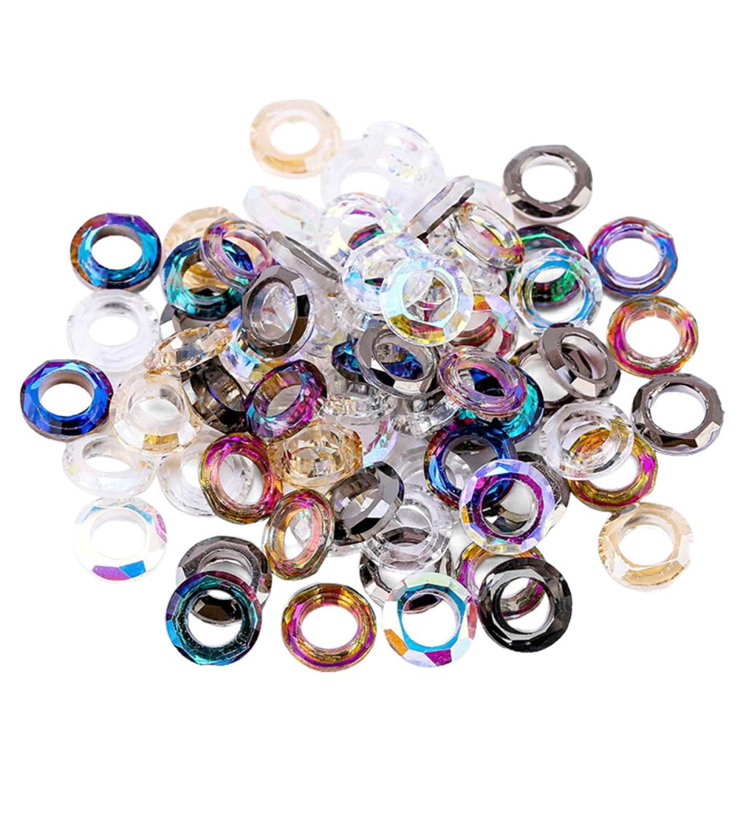 dijiusidy 50 Pieces Glass Crystal Set Eye-catching Personalized Nail Art Rhinestones DIY Handcraft Manicure Accessories for Card Making Ring of Angel - Buy Online on GoSupps.com
