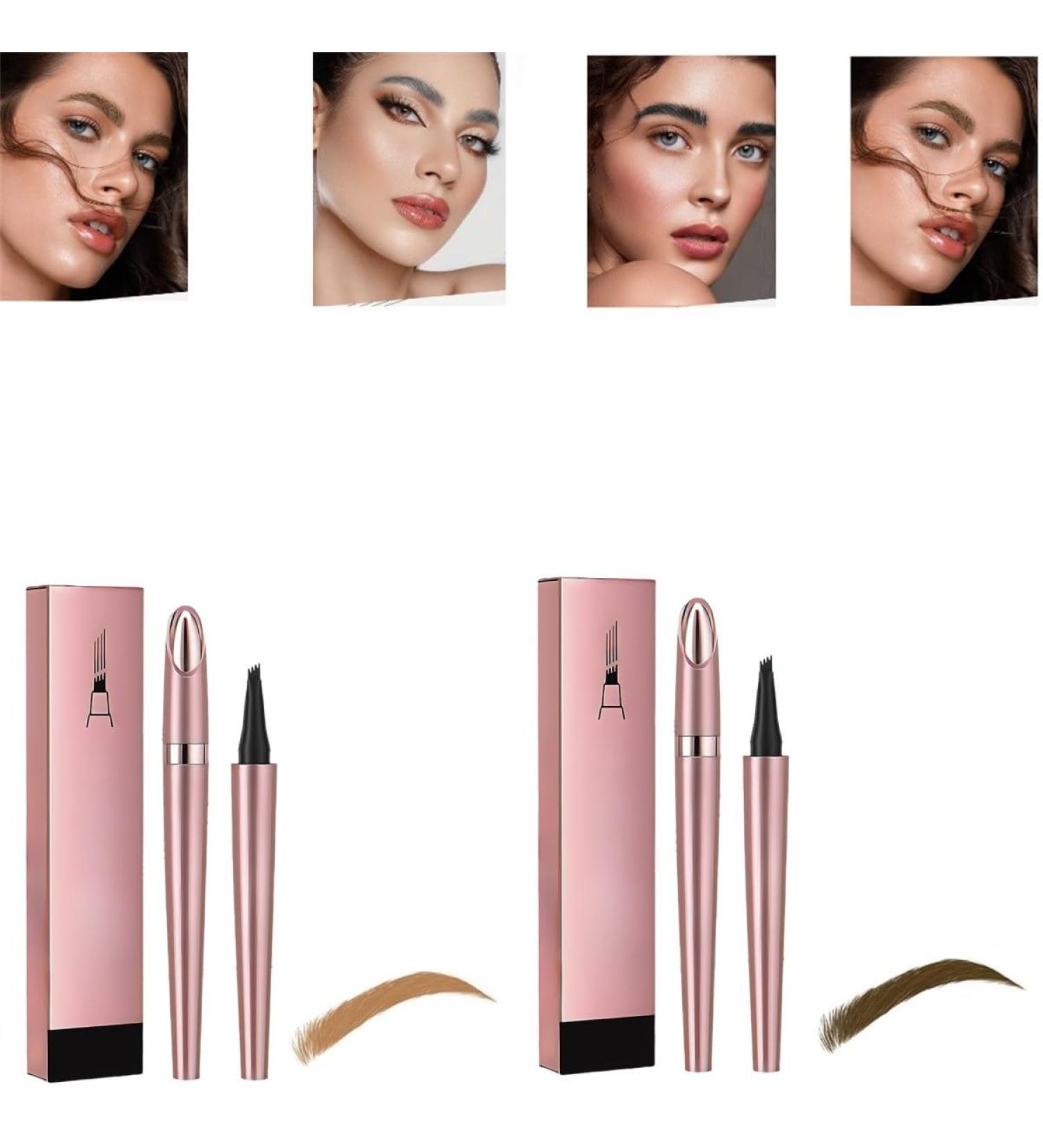 2024 Magic Eyebrow Pencil 4 Tip Microblading Eyebrow Pen Upgraded 3D Waterproof Eyebrow Pencils for Women Natural Makeup Fine Stroke Magic Eyebrow Pencil (Light Brown+Dark Brown) - Buy Online on GoSupps.com