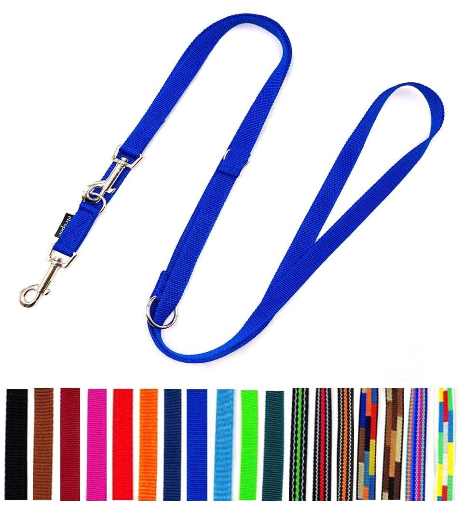 Adjustable Double Dog Leash for Large Dogs - 5m Royal Blue | Durable 20mm/25mm - Perfect for Safe Walks - Buy Online on GoSupps.com