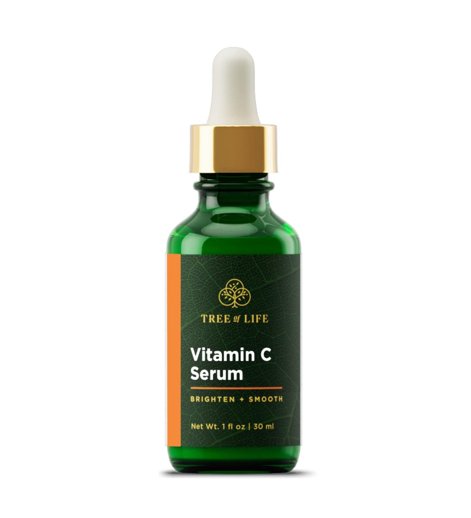 Tree of Life Vitamin C Brightening Facial Serum with Vitamin E - 1 Fl Oz - Buy Online on GoSupps.com