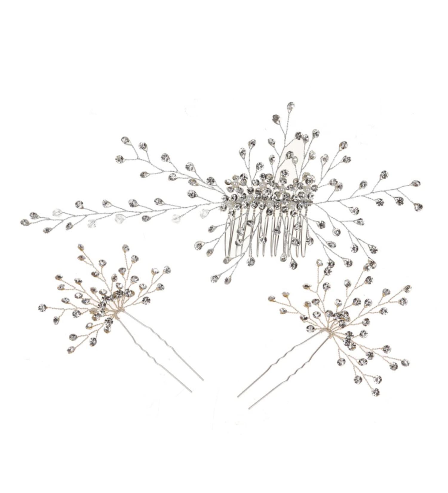 Angoily 1 Set Bridal Headwear Wedding Hair Pin Wedding Hair Decoration Pearl Hair Accessories Pearl Tiara Pearl Hair Clip Bridal Hair Accessories Zinc Alloy Comb Bride Diamond - Buy Online on GoSupps.com