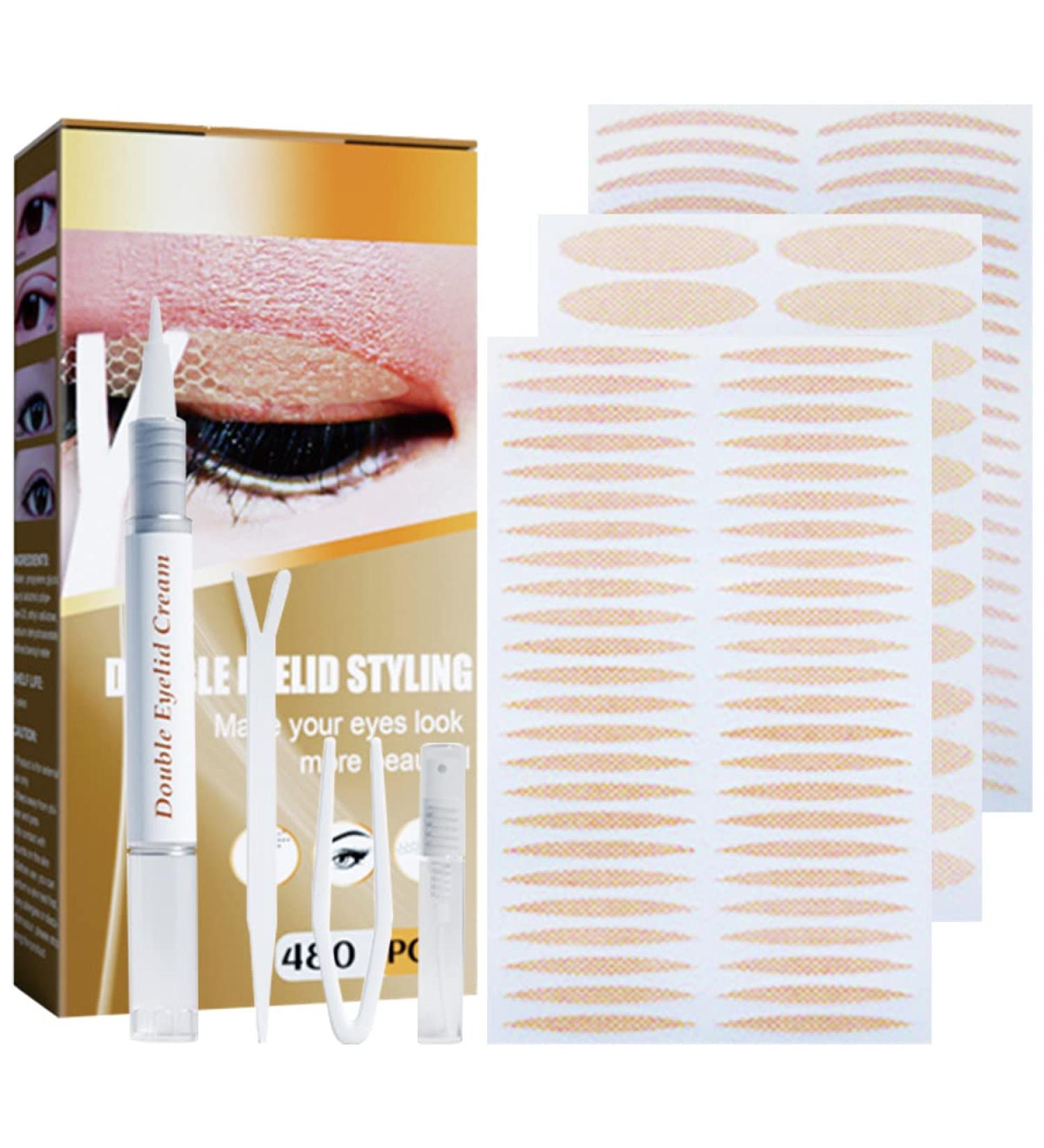 KOUISYY Double Eyelid Tape Invisible Eyelid Lift Strips Self-Adhesive Eyelid Stickers Single Sided Eyelid Tape Instant Eye Lift Droopy Eyelid Lifter for Hooded Uneven Mono-Eyelids(Flesh Color) - Buy Online on GoSupps.com