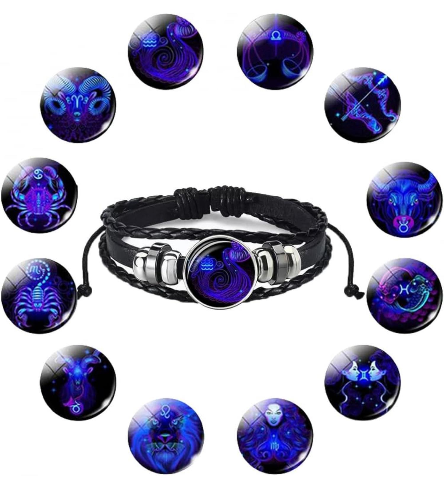 TURSHI Signs Spirit Bracelet 12 Constellation Handmade Bead Woven Multilayer Leather Bracelet Handmade Multilayer Adjustable 12 Constellation Bracelets Glow In The Dark Bracelet for Women Men Drizzle - Buy Online on GoSupps.com