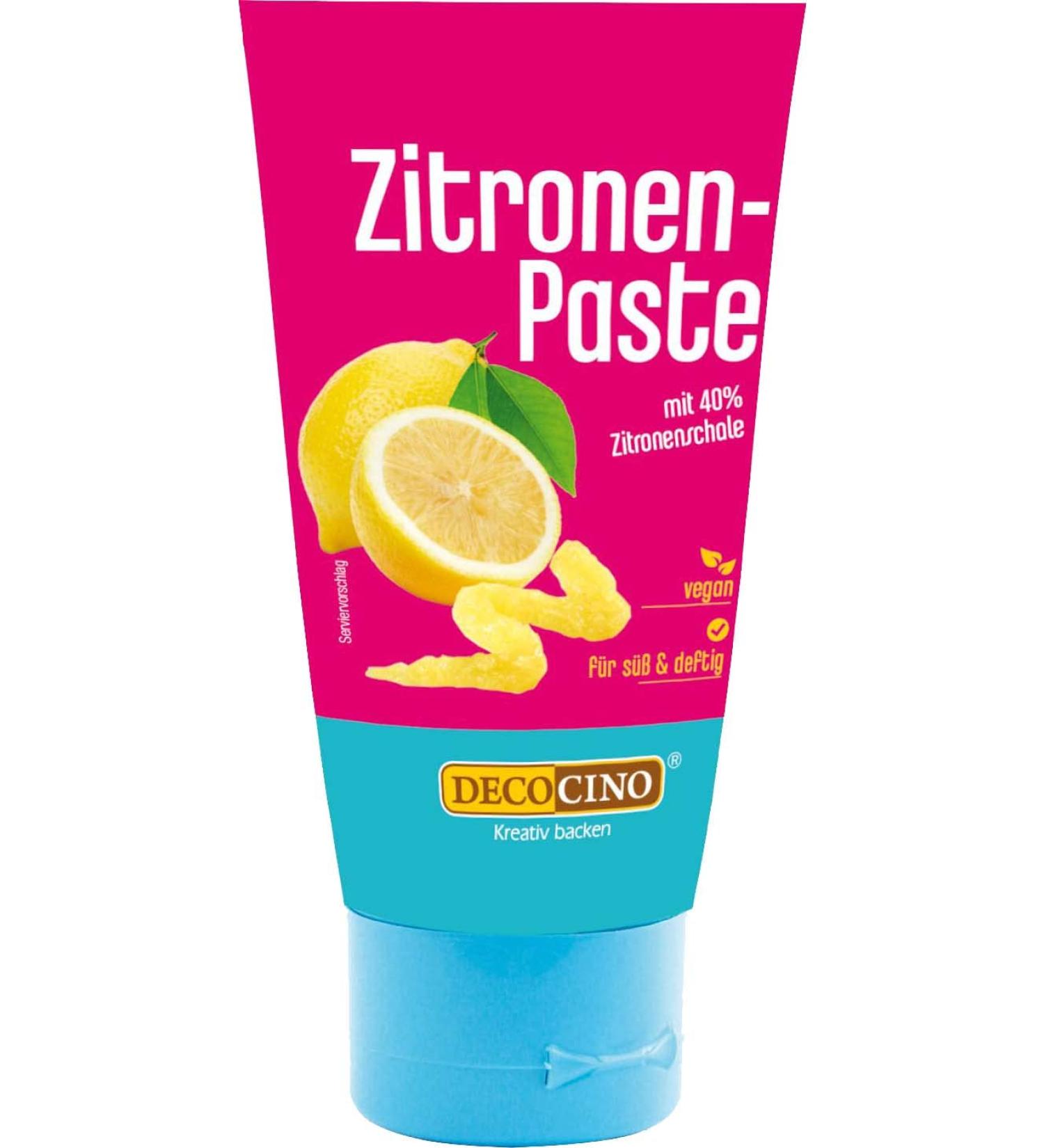 Decocino Lemon Paste 50g | Vegan Natural Aroma with Grated Lemon Peels for Baking Cake Creams Toppings & Desserts - Buy Online on GoSupps.com