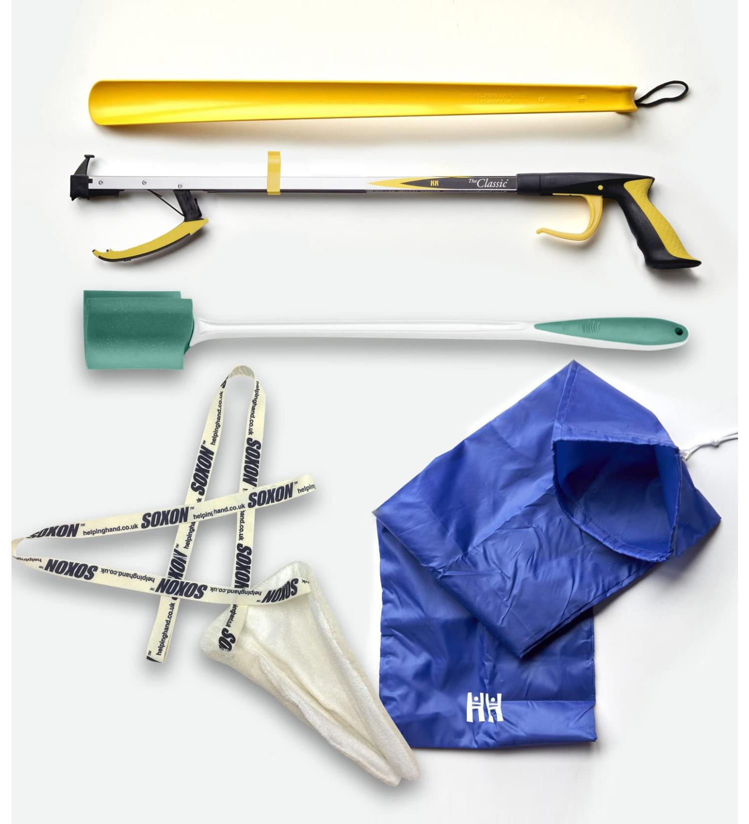 Deluxe Hip Set for Post-Operations: Professional Gripper Soxon Sock Aid & Shoe Horn - Helping Hand Company - Buy Online on GoSupps.com