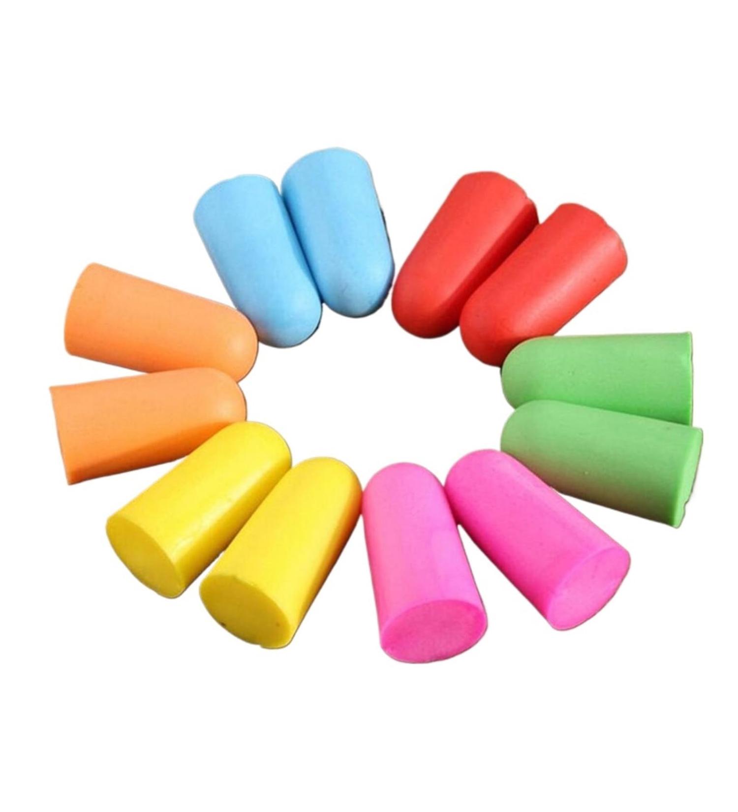 Comfort Earplugs - 10 Pairs Noise Reduction Foam Ear Plugs for Sleep | Soft Protective Earplugs - Random Color Delivery - Buy Online on GoSupps.com