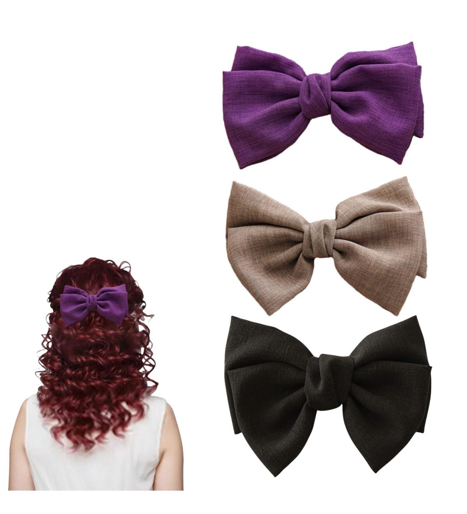 scicent Hair Bows for Women 3 Pieces Hair Clips for Thick Hair Women Hair Bows Bowknot Hairpin Fashion Bow Hair Clips with Solid Color Hair Barrette Soft Satin Silky Hair Bowknots for Girls - 28312 - Buy Online on GoSupps.com