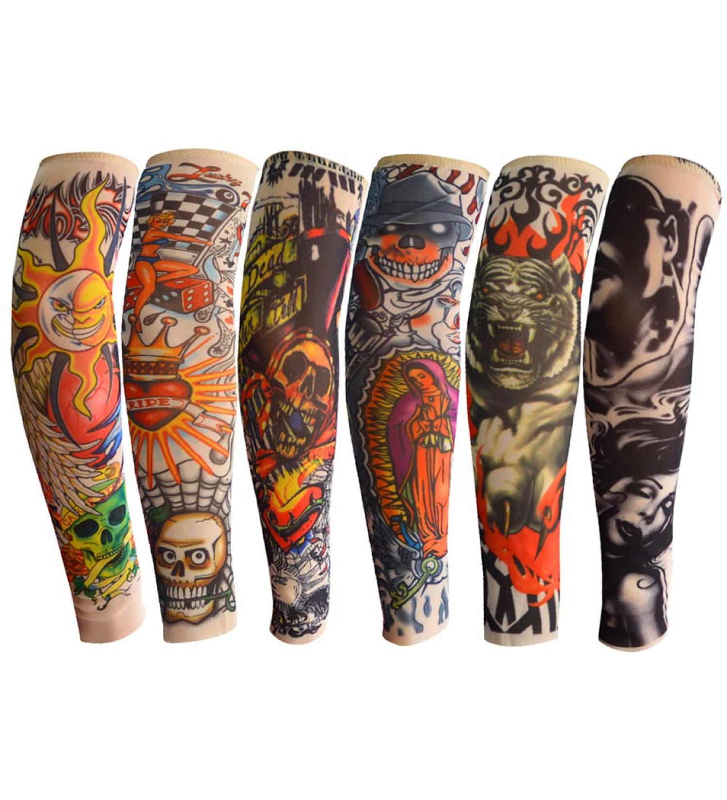 Acfun 6pcs Kids Temporary Tattoo Sleeves - Fake Arm Sunscreen Sleeves for Outdoor Sports - Buy Online on GoSupps.com