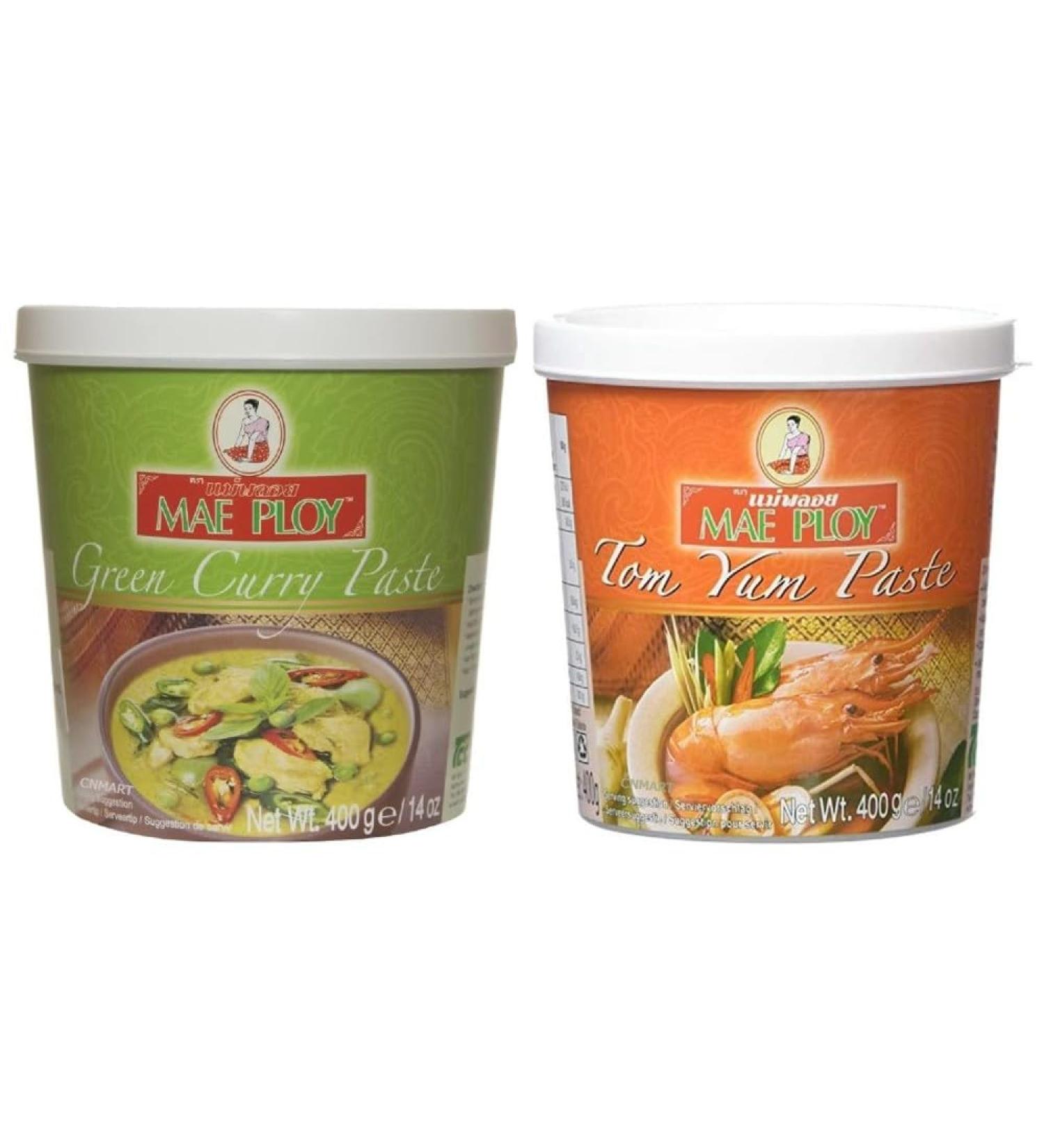 Mae Ploy Thai Green Curry and Tom Yum Curry Paste 400g by CNMART - Buy Online on GoSupps.com
