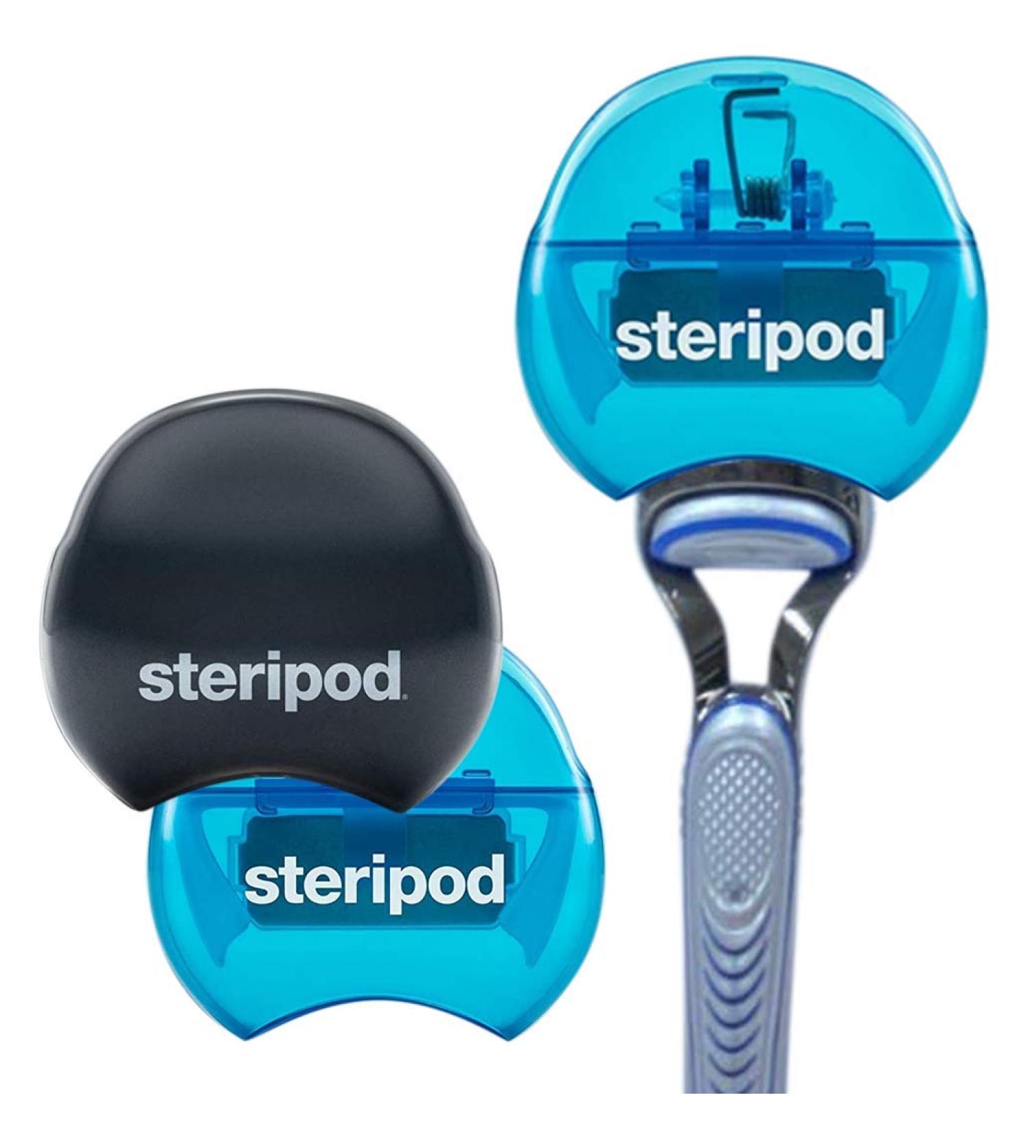 Steripod Safety Razor Holder - Anti-Rust Blade Protector for Men and Women (2 Pack Blue/Black) - Buy Online on GoSupps.com