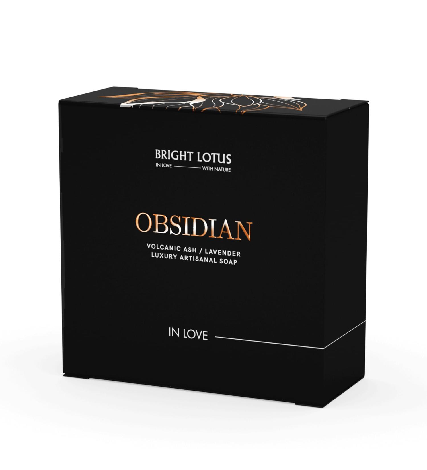 Bright Lotus Obsidian Soap Bar - Purifying Volcanic Ash Exfoliating & Detoxifying Handmade Soap (100g) - Ideal for Glowing Skin - Buy Online on GoSupps.com
