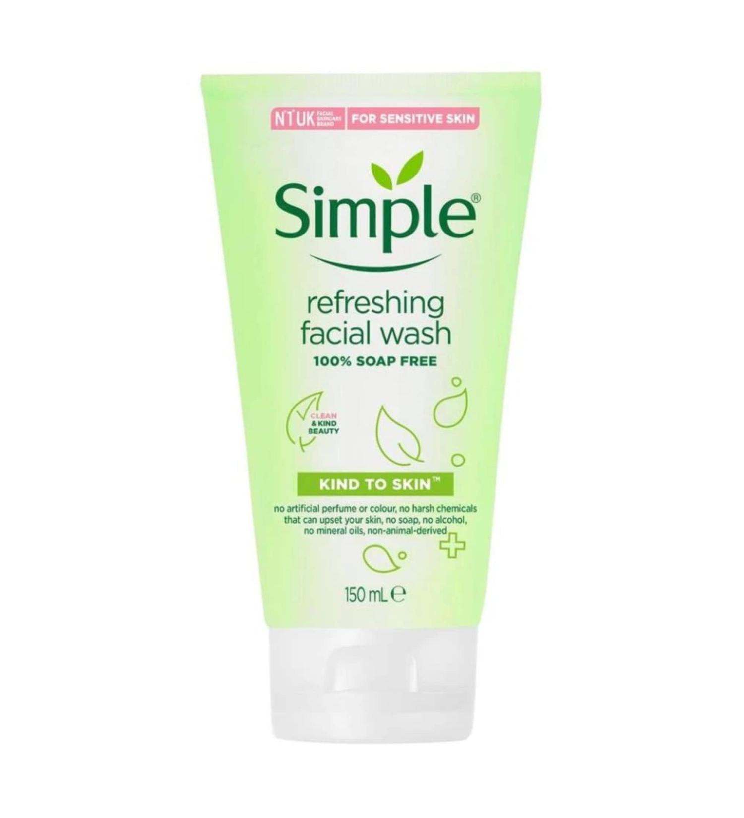 Simple Kind to Skin Refreshing Facial Wash Gel 150ml - Pack of 2 - Gentle Face Cleanser - Buy Online on GoSupps.com