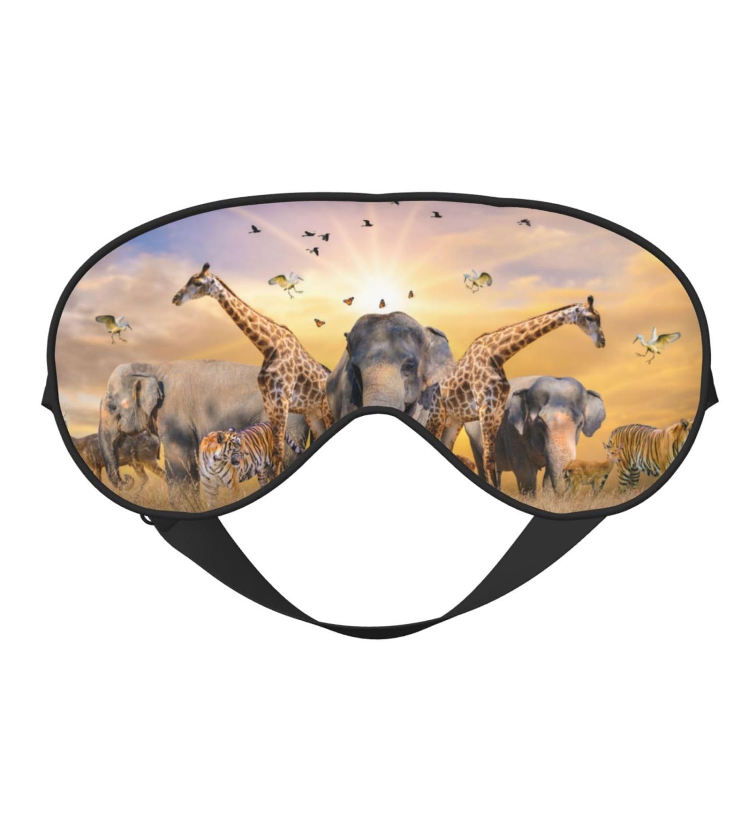 Vintage Wildlife Protection Print Sleep Eye Mask | Soft Eyeshade for Travel & Night Sleep - Buy Online on GoSupps.com