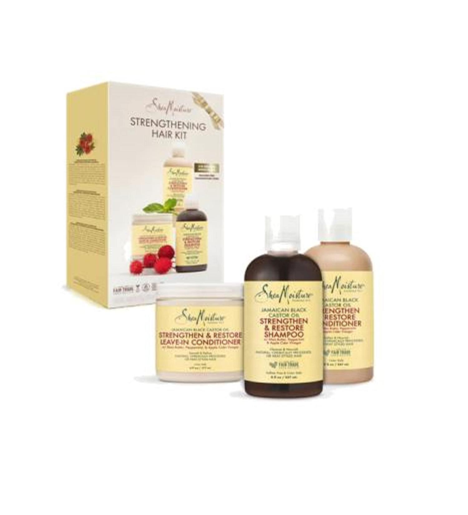 Shea Moisture Jamaican Black Castor Oil Hair Strengthening Kit | Nourish & Revitalize Your Hair - International Shipping Available - Buy Online on GoSupps.com
