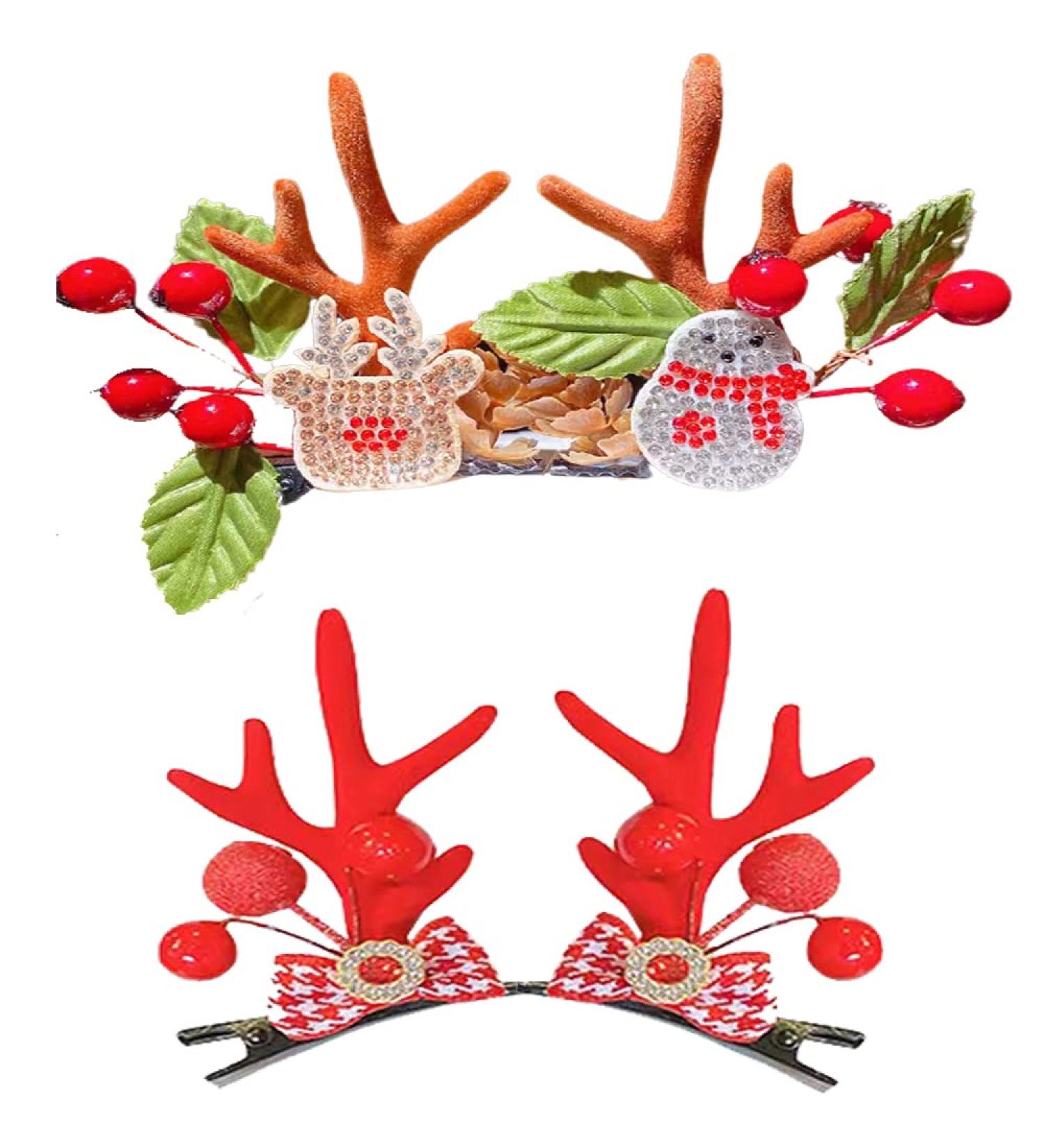Shop Christmas Hair Accessories: Sponge Antlers Clips & More - Festive Styles for Holiday Cheer - Buy Online on GoSupps.com