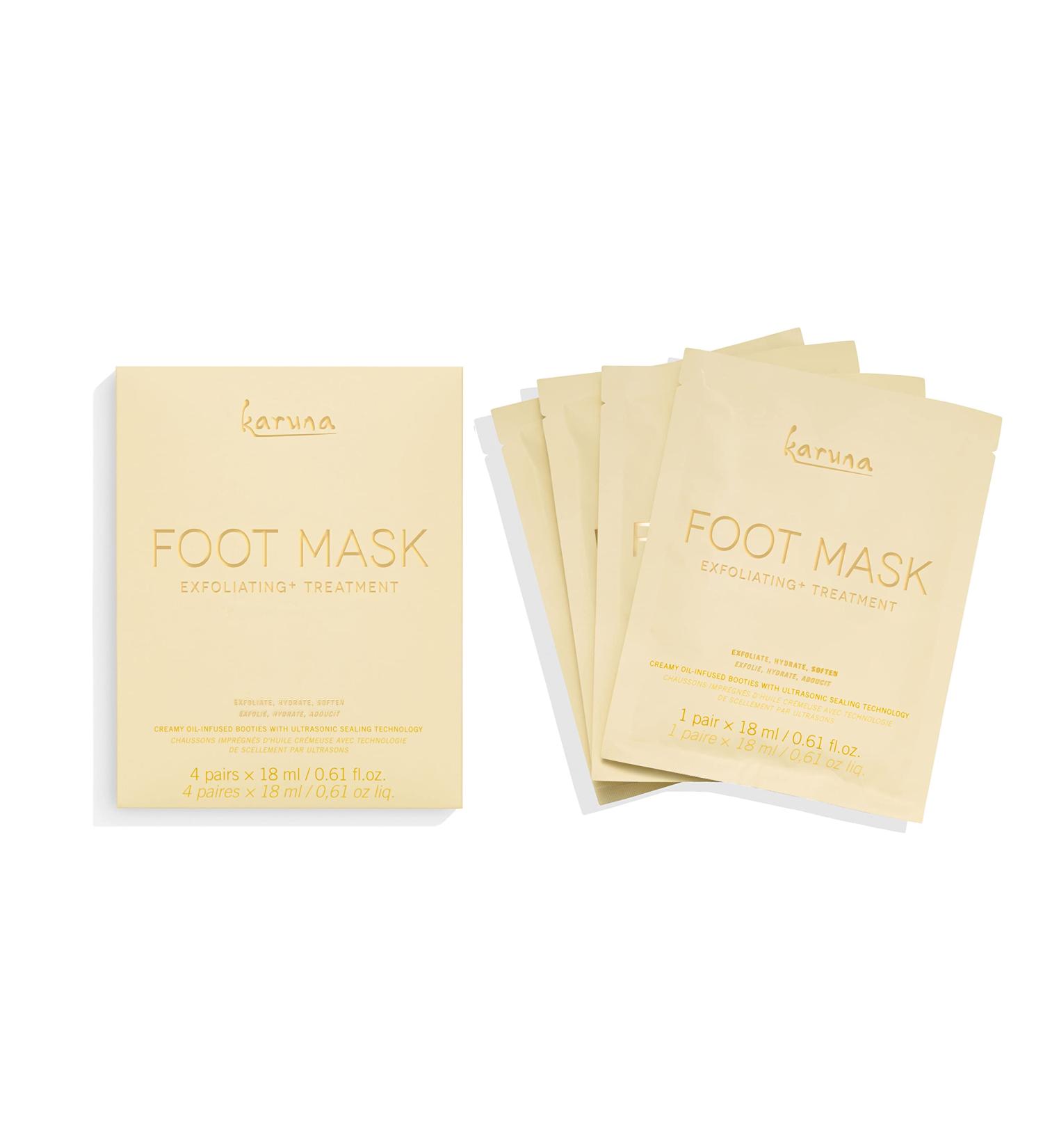 Karuna Exfoliating+ Foot Mask with Ultra-sonic Sealing Technology - 4 Pairs for Dead Skin Removal and Smooth Feet - Buy Online on GoSupps.com