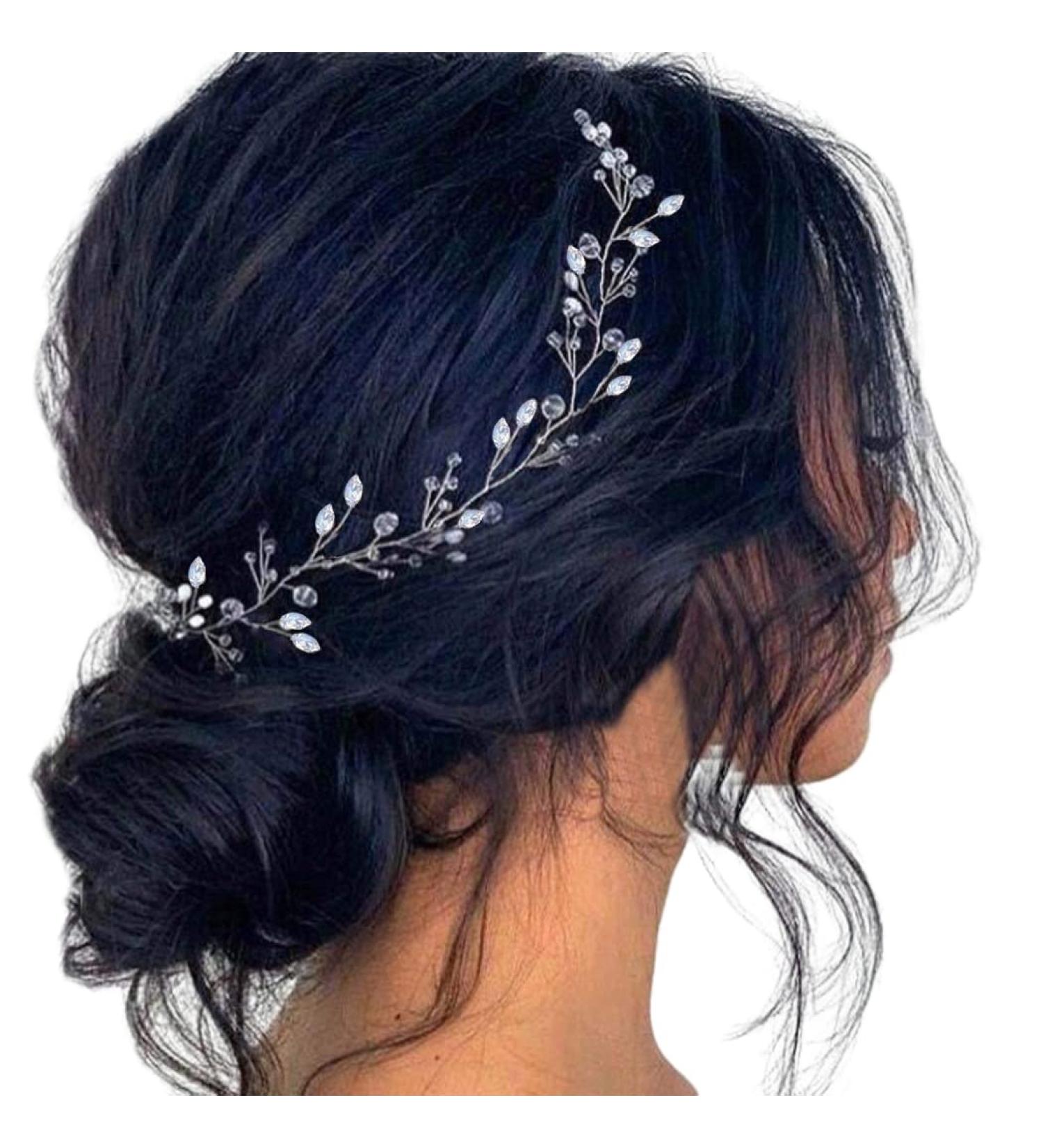 Unicra Bridal Wedding Hair Vine | Silver Crystal Headband & Rhinestone Hair Accessories for Brides & Girls - Buy Online on GoSupps.com