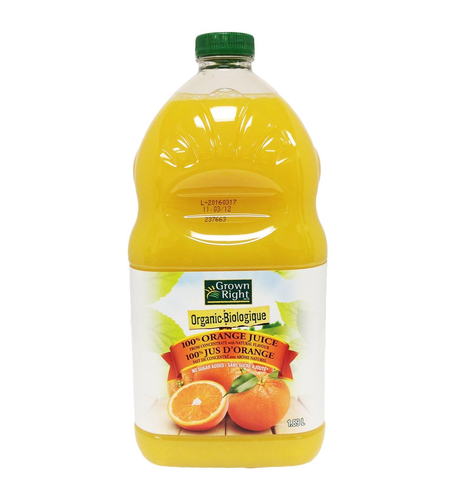 Grown Right Organic Orange Juice-2 X 1.89L 2-Count - Buy Online on GoSupps.com