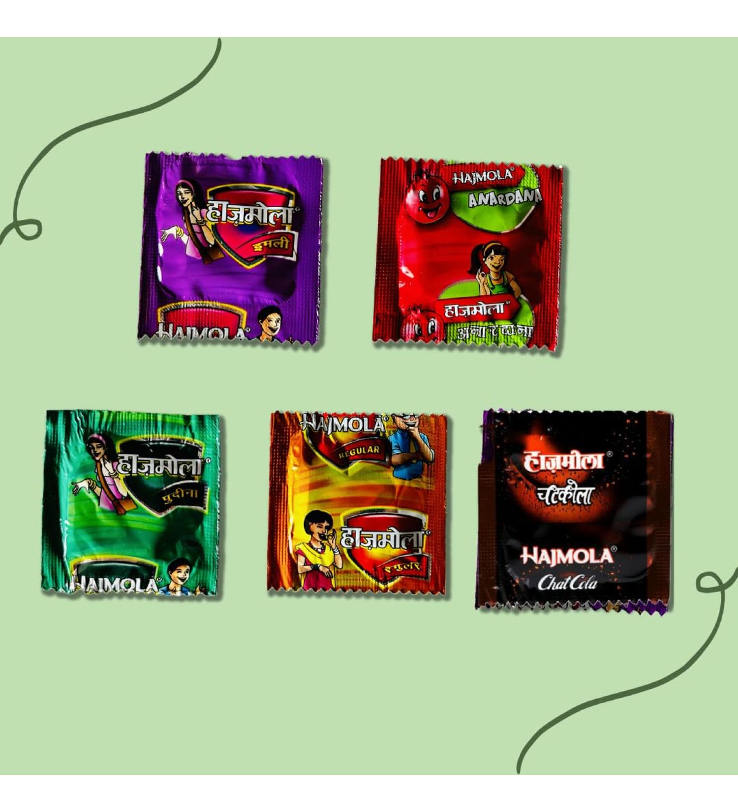 HAJMOLA INDIAN CANDY Over 25 candies - Appx. 125gram. Let s Bring Back Memories by enjoying the Candies that we loved in India since childhood. - Buy Online on GoSupps.com