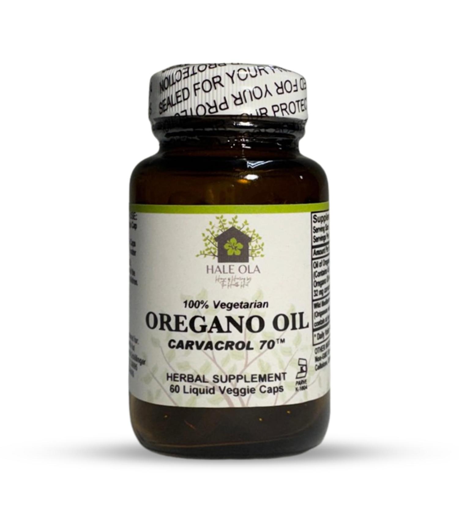 Hale Ola Oregano Oil Capsules Organic Herbal Supplement Cold Pressed Softgels Easy to Swallow for Wellness & Immune Support - 60 Capsules - Buy Online on GoSupps.com