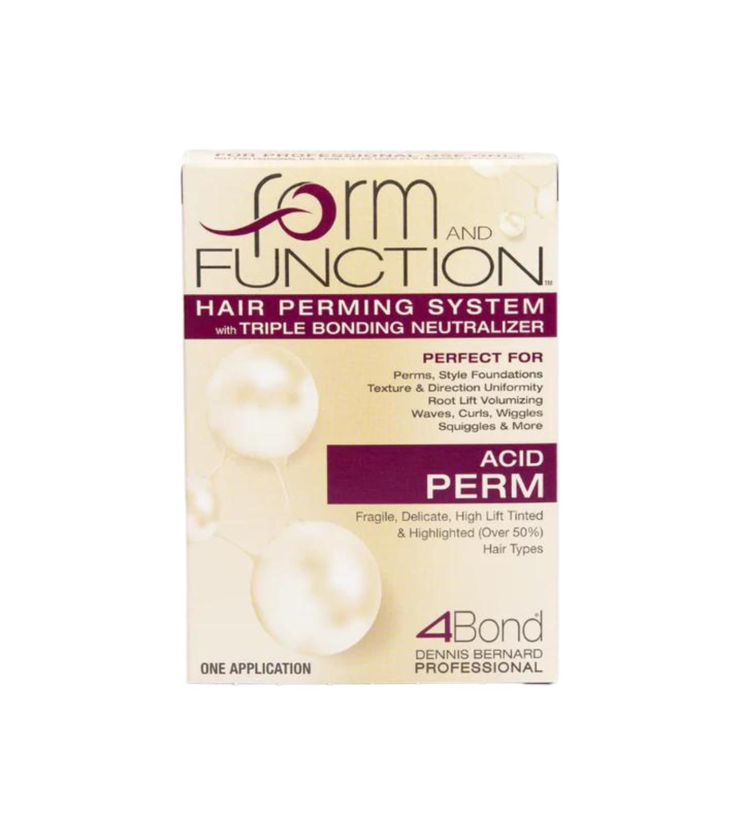 form AND FUNCTION Hair Perming System with Triple Bonding Neutralizer | Acid Perm | Fragile Delicate High Lift Tinted Highlighted (Over 50%) Hair Types | pH 6.5 - 7.0