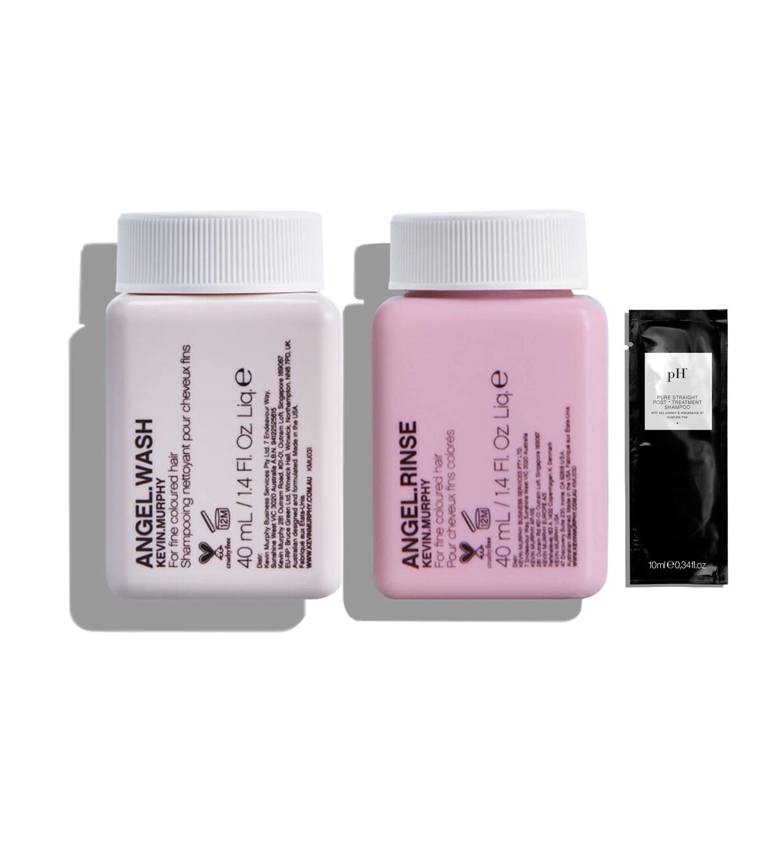 Kevin Murphy Angel Wash & Rinse Duo 1.4oz + PH Labs Pure Straight Post-Treatment Shampoo 10ml - Buy Online on GoSupps.com