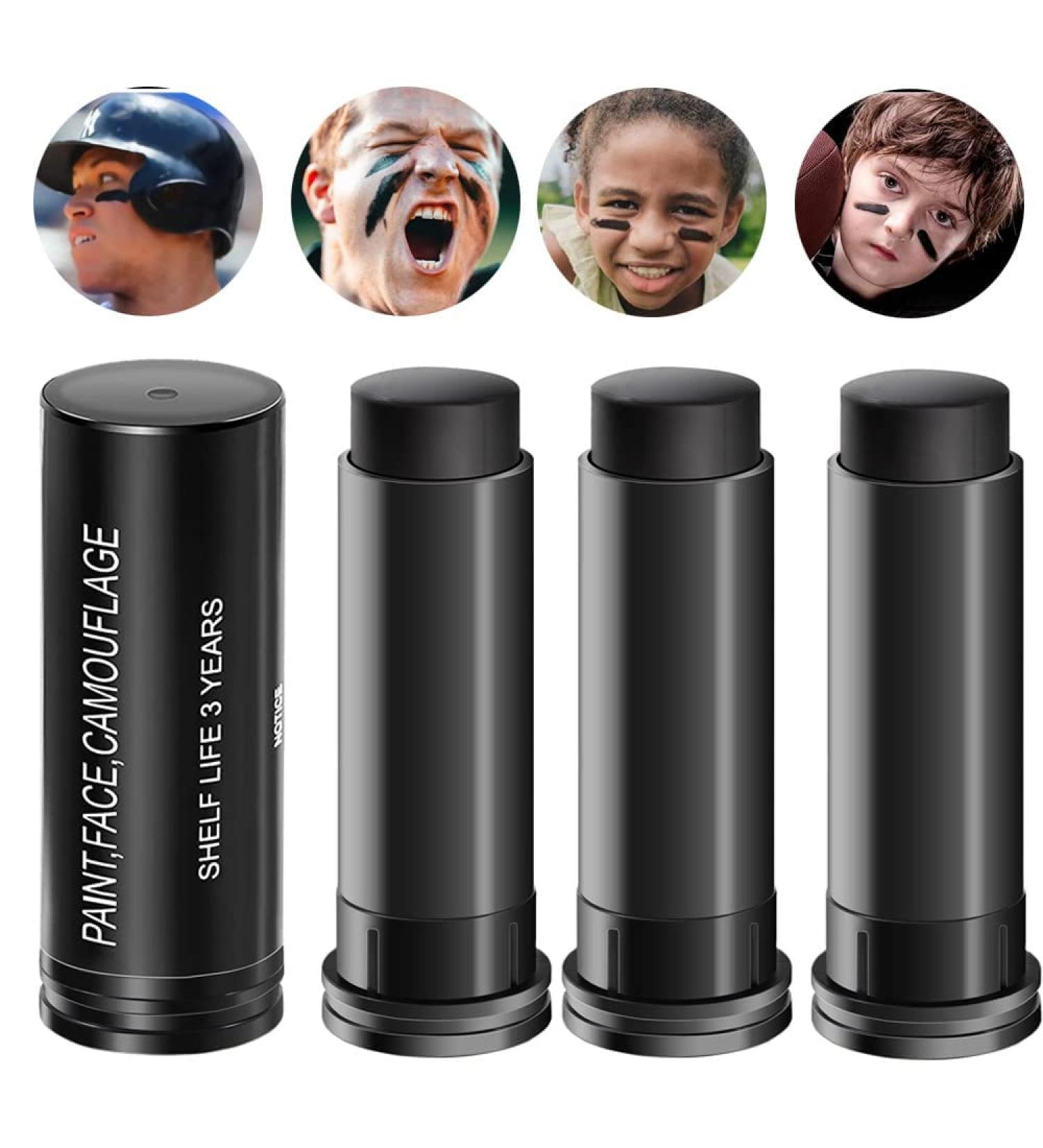 Eye Black Stick for Sports Black Lipstick Eyeshadow Body Face Painting Colours Black Creamy Sticks for Football Baseball Softball and Halloween Party Makeup (# 3PCS) - Buy Online on GoSupps.com