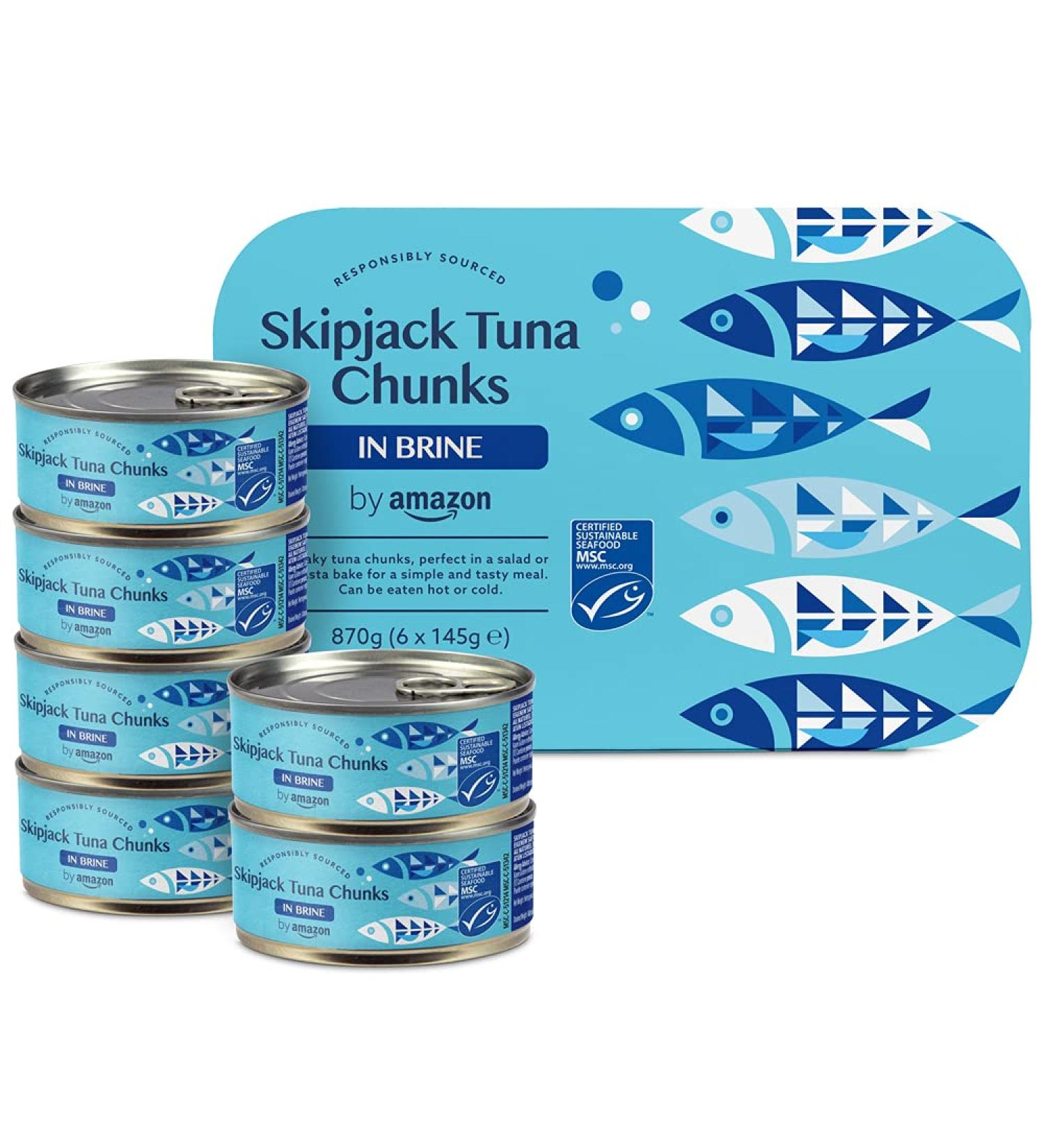 by Amazon Skipjack Tuna Chunks in Natural 145g (Pack of 6) - Buy Online on GoSupps.com