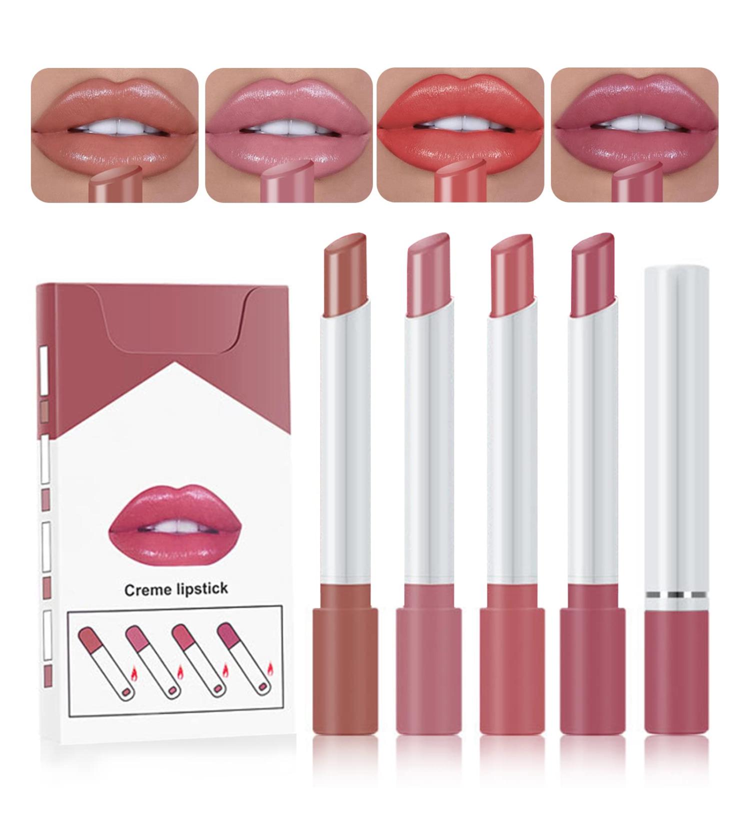4 Colors Waterproof Matte Lipstick Set - Durable Velvet Lip Gloss | Non-Stick Fade-Resistant Cosmetics - Buy Online on GoSupps.com