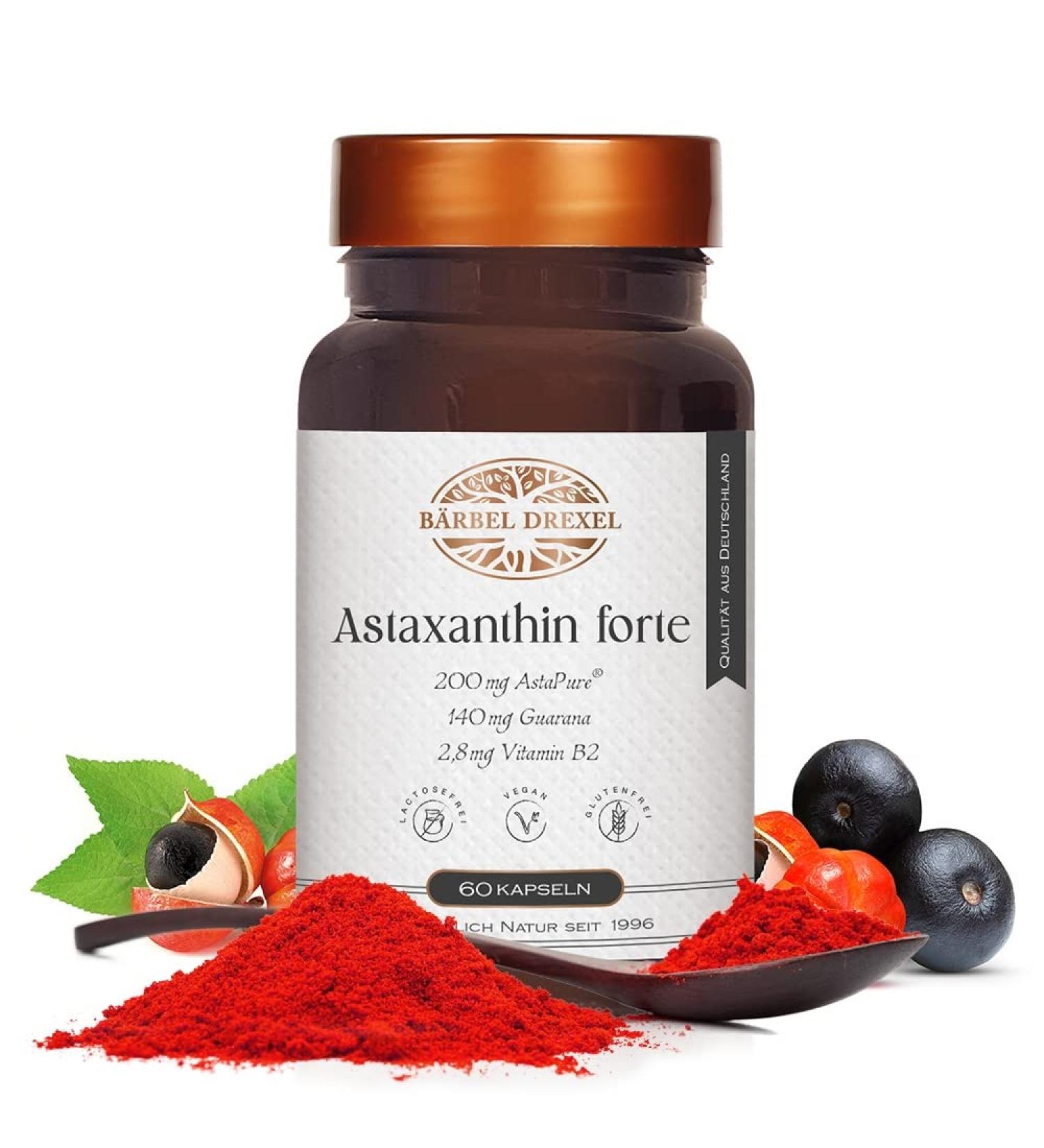 Premium Astaxanthin Capsules 6mg - High Bioavailability Antioxidants | 60 Natural Algae Capsules by Brbel Drexel - Buy Online on GoSupps.com