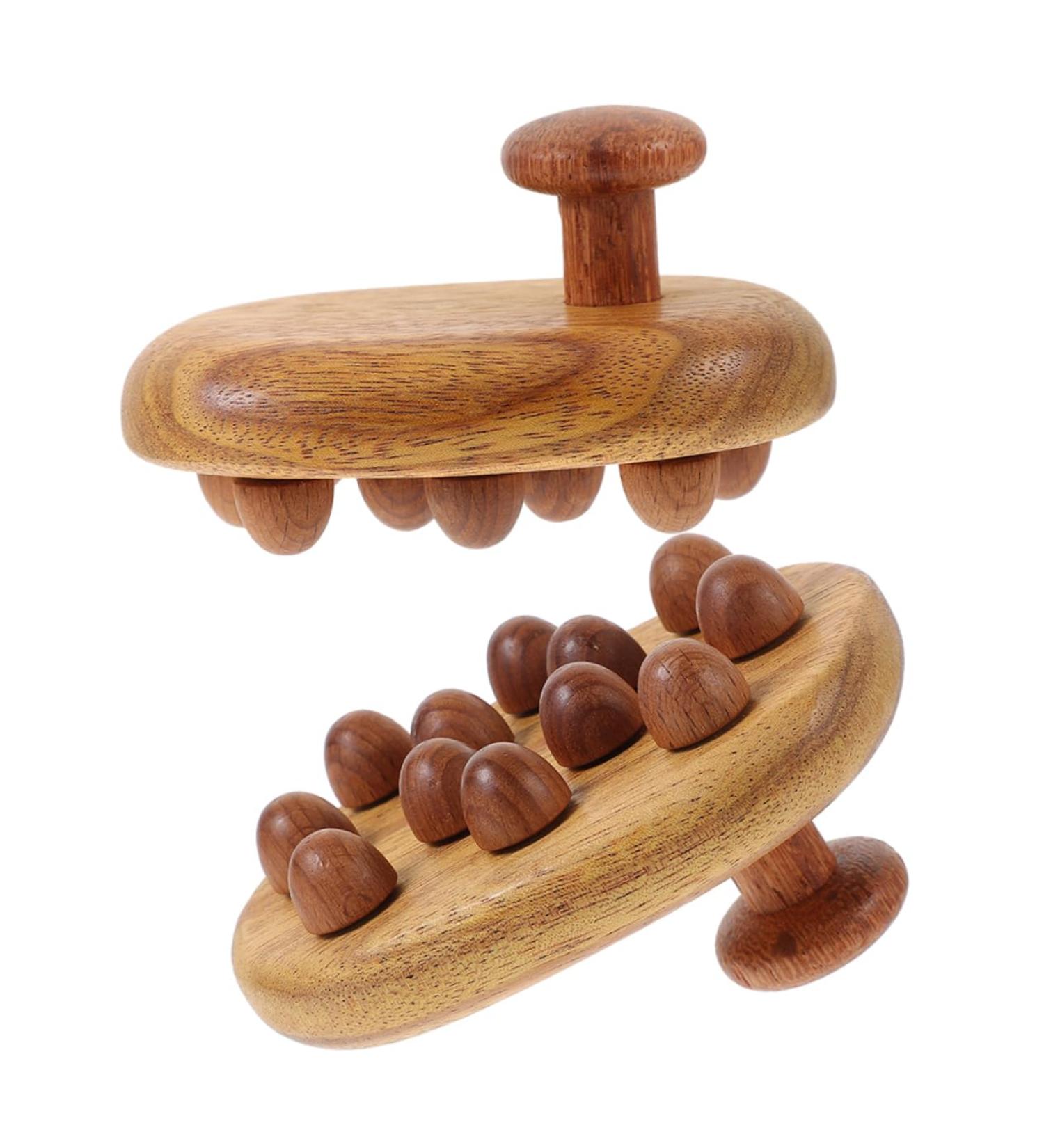 Plafope 2-Piece Wood Massage Brush Set - Natural Wooden Massage Comb & Body Massage Device - Perfect for Relaxation & Wellness - Buy Online on GoSupps.com