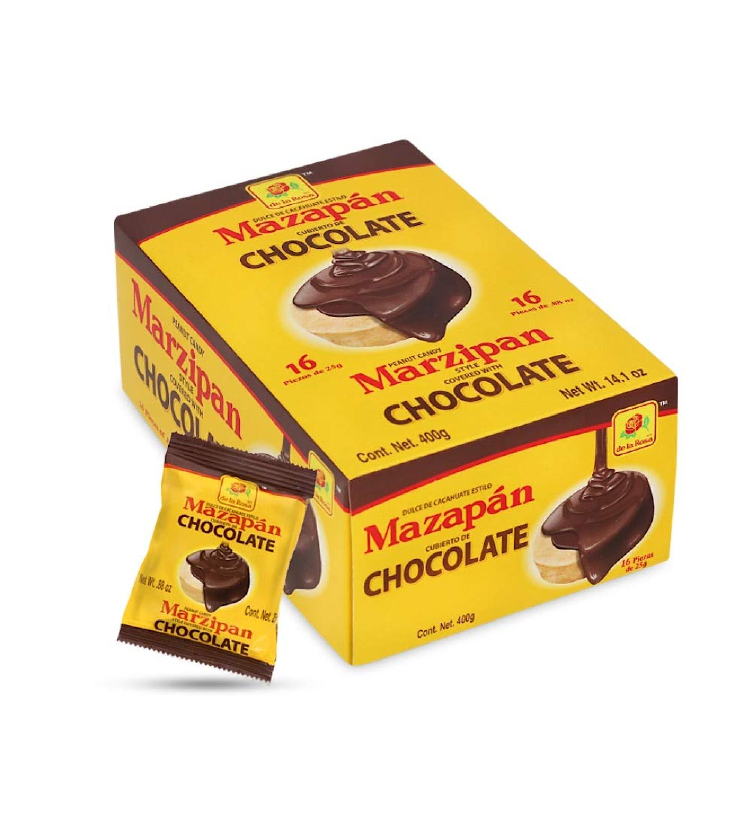 Mazapan cubierto de Chocolate (16 piezas) by de la Rosa