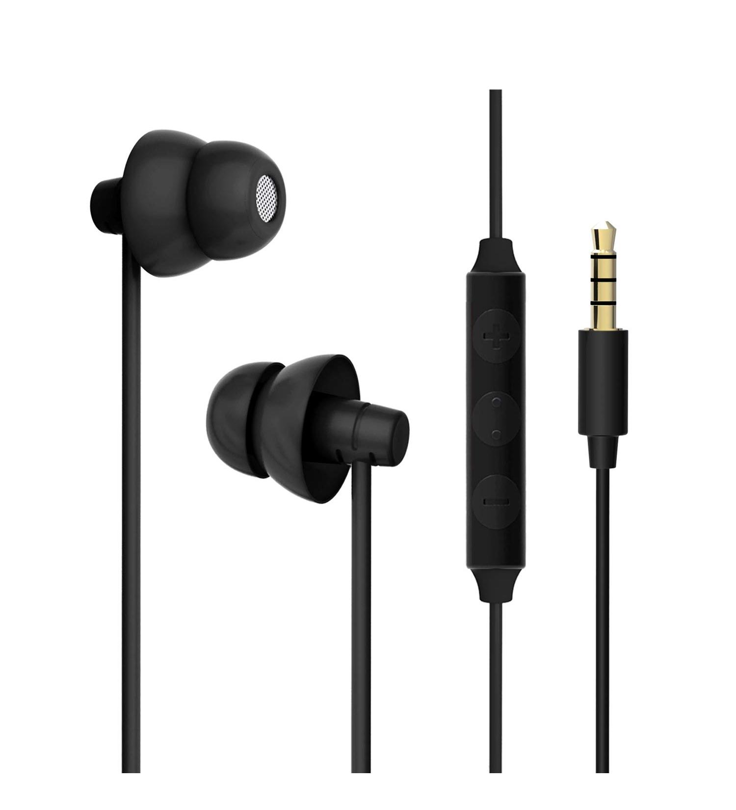 Maxrock Sleeping Headphones - Ultra Comfortable In-Ear Earplugs with Microphone & Volume Control for Sleep Travel Insomnia & Meditation - Noise Suppression Black - Buy Online on GoSupps.com