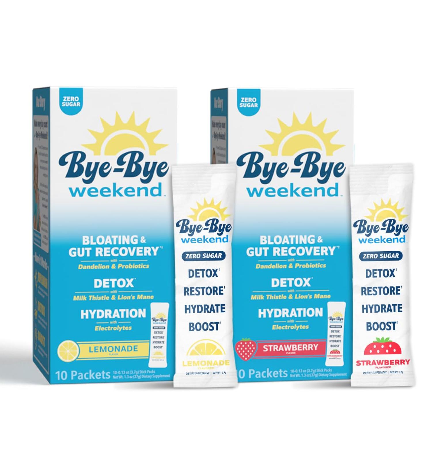 Detox Drink Mix w/Electrolytes - for Bloating Recovery Fatigue Brain Fog - Probiotics Lion s Mane Milk Thistle - Zero Sugar Variety Pack - 20 Pack Variety 1.31 Ounce (Pack of 2) - Buy Online on GoSupps.com