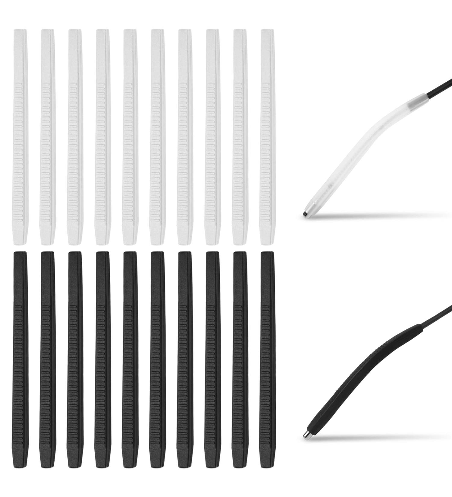 20 Pairs Silicone Anti-Slip Glasses Ear Brake Tips | Replacement Accessories for Sports & Reading Glasses (2.5-5 mm) - Buy Online on GoSupps.com